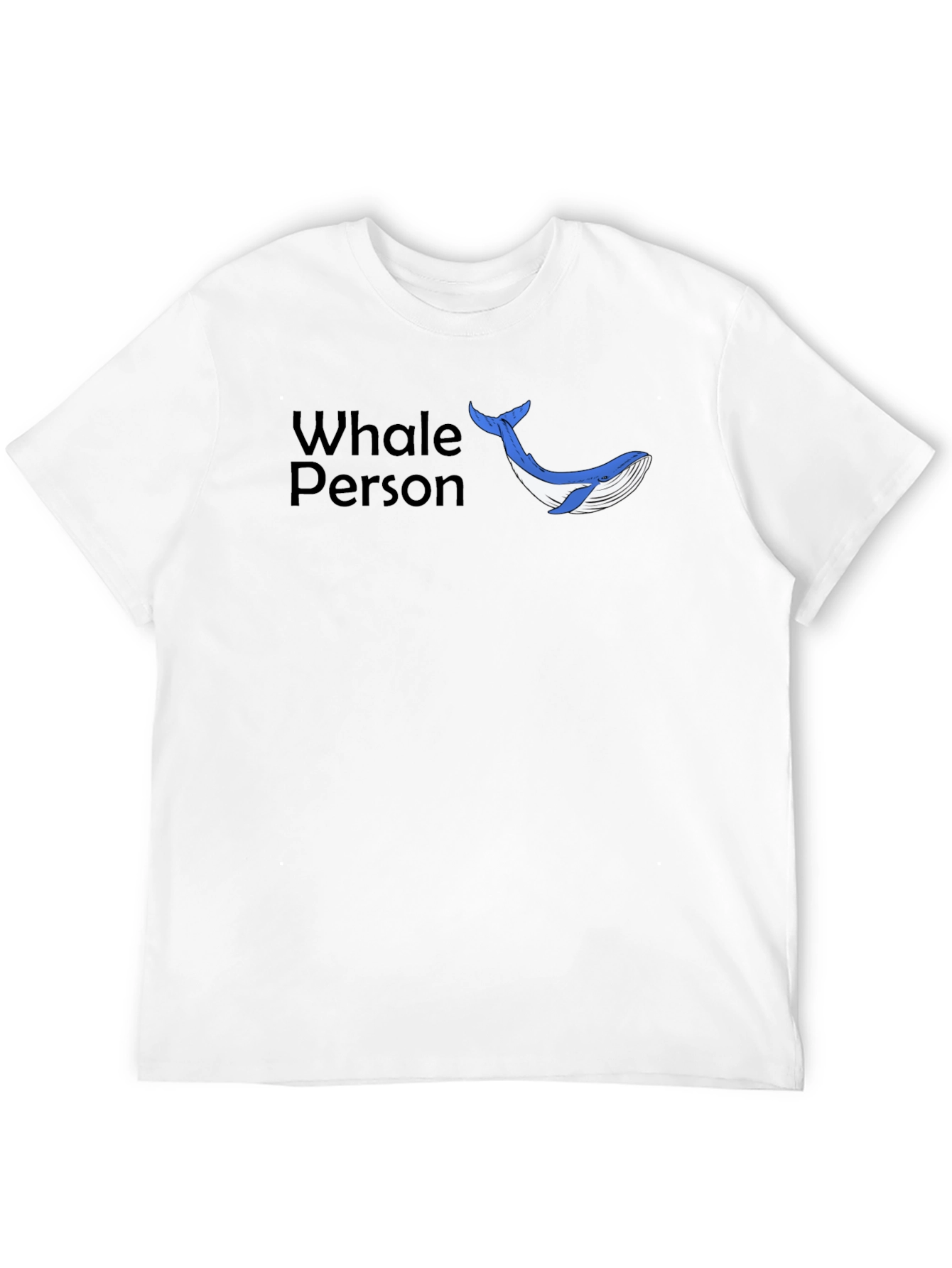 Whale Person Graphic Tee - Black Casual T-Shirt