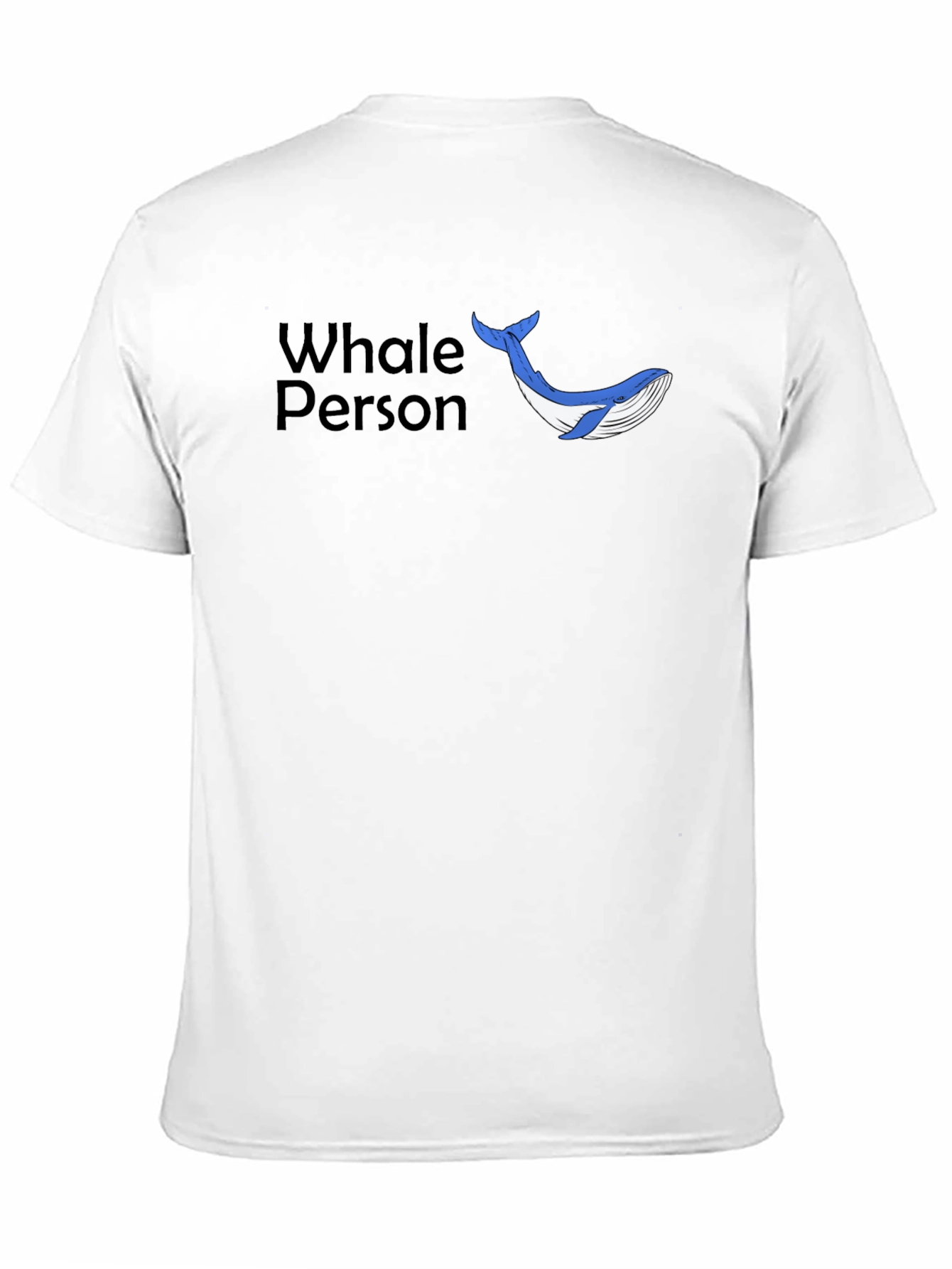 Whale Person Graphic Tee - Black Casual T-Shirt