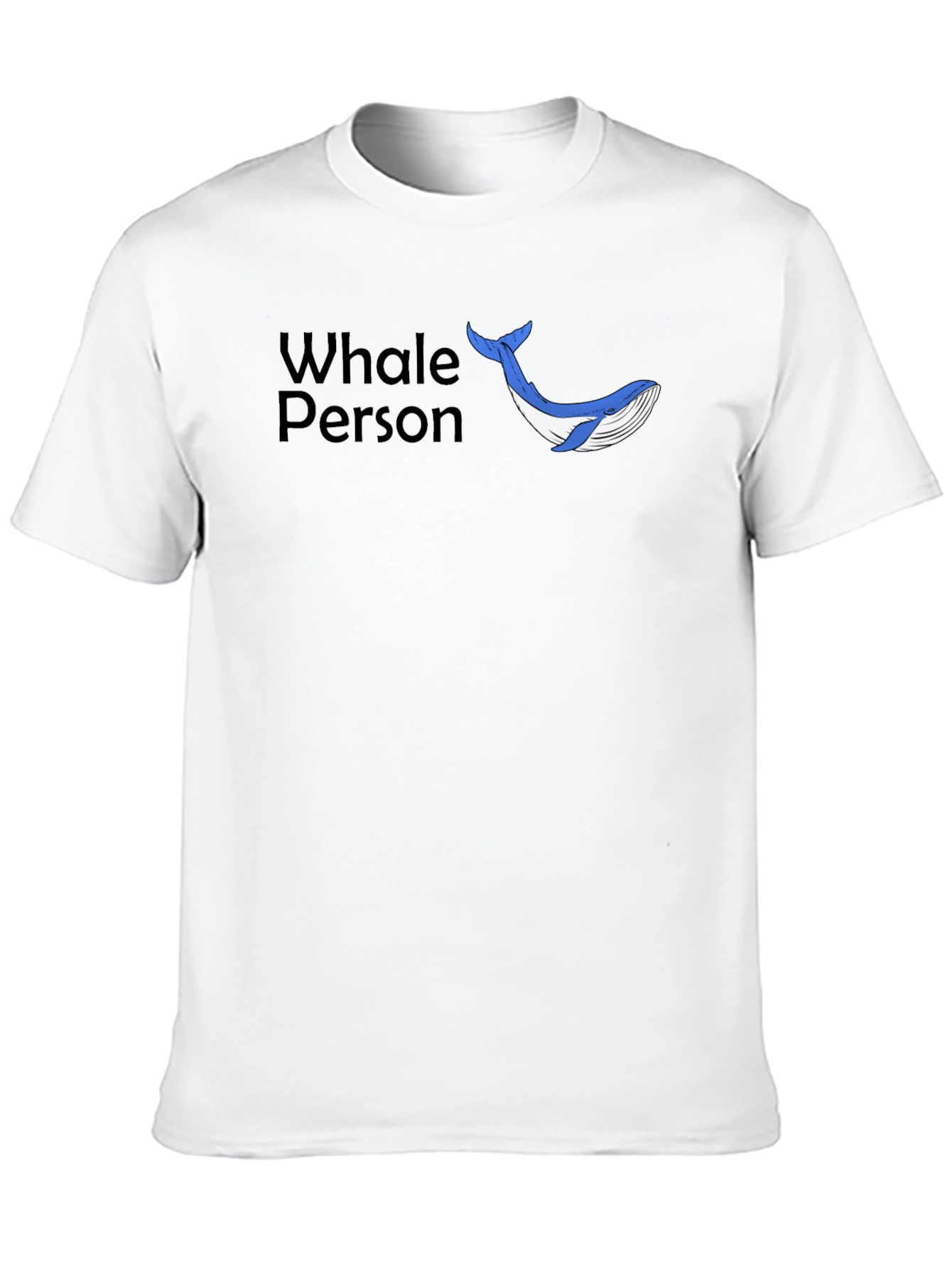 Whale Person Graphic Tee - Black Casual T-Shirt