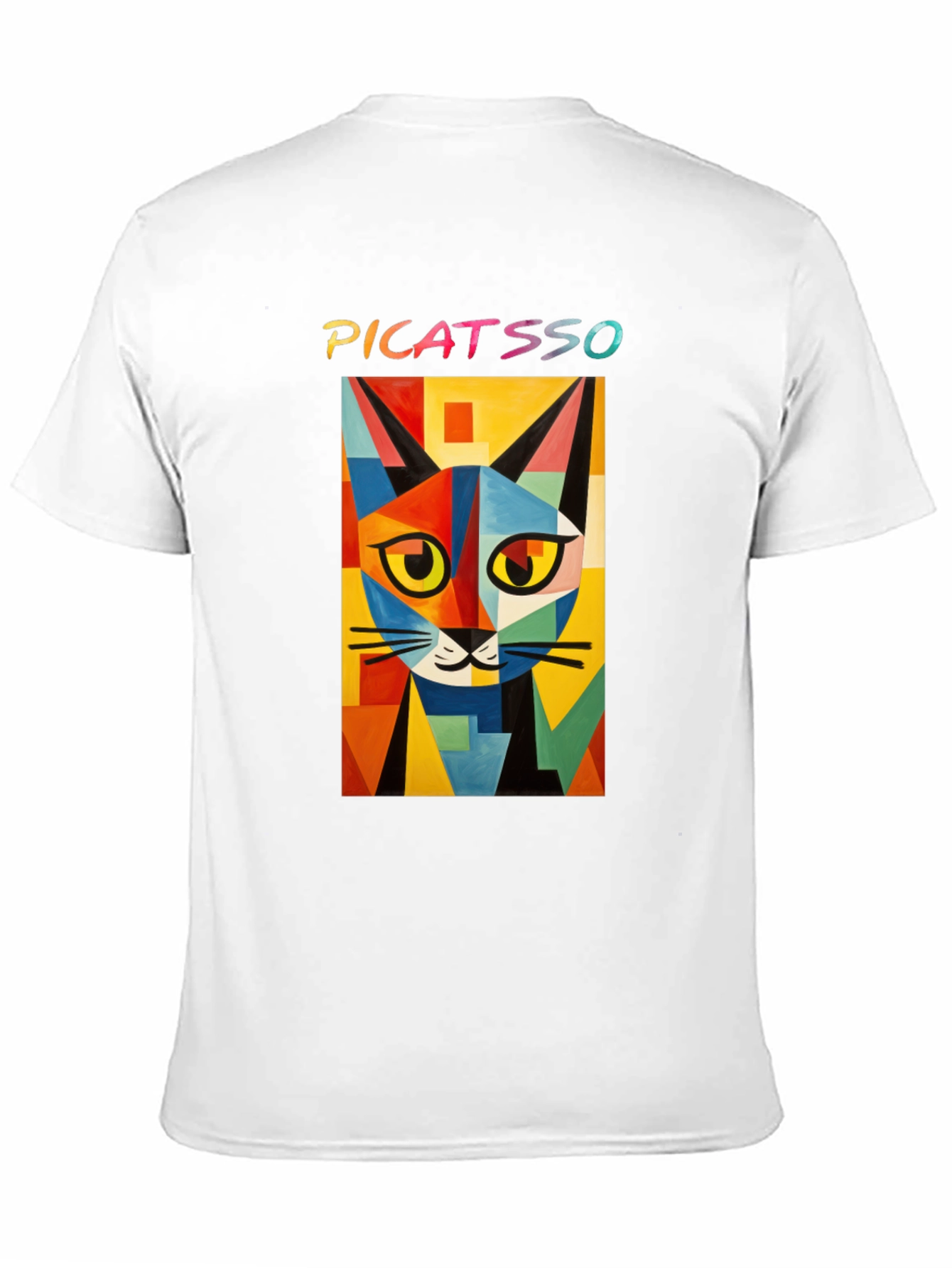 Picatasso Artistic Cat Graphic Tee - Trendy Black T-Shirt