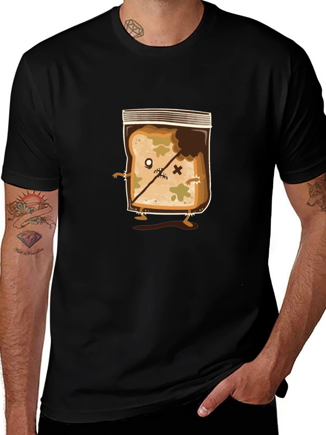 Zombie Bread Funny Graphic T-Shirt