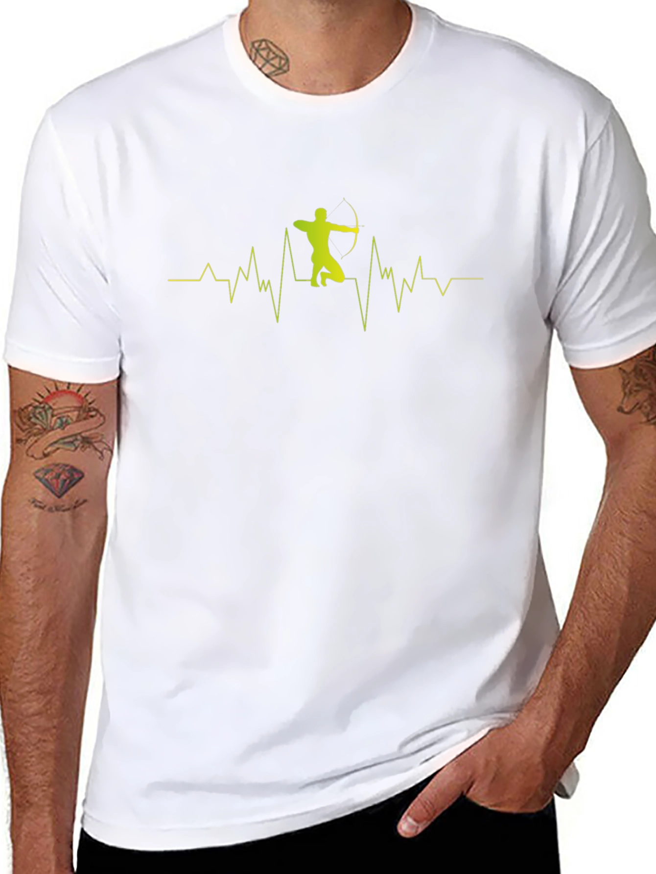 Archery Heartbeat T-Shirt - Black Cotton Tee