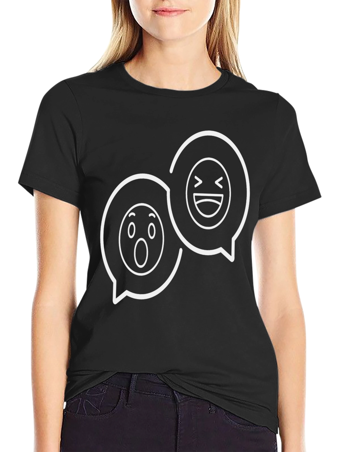 Emoji Chat Black Tee