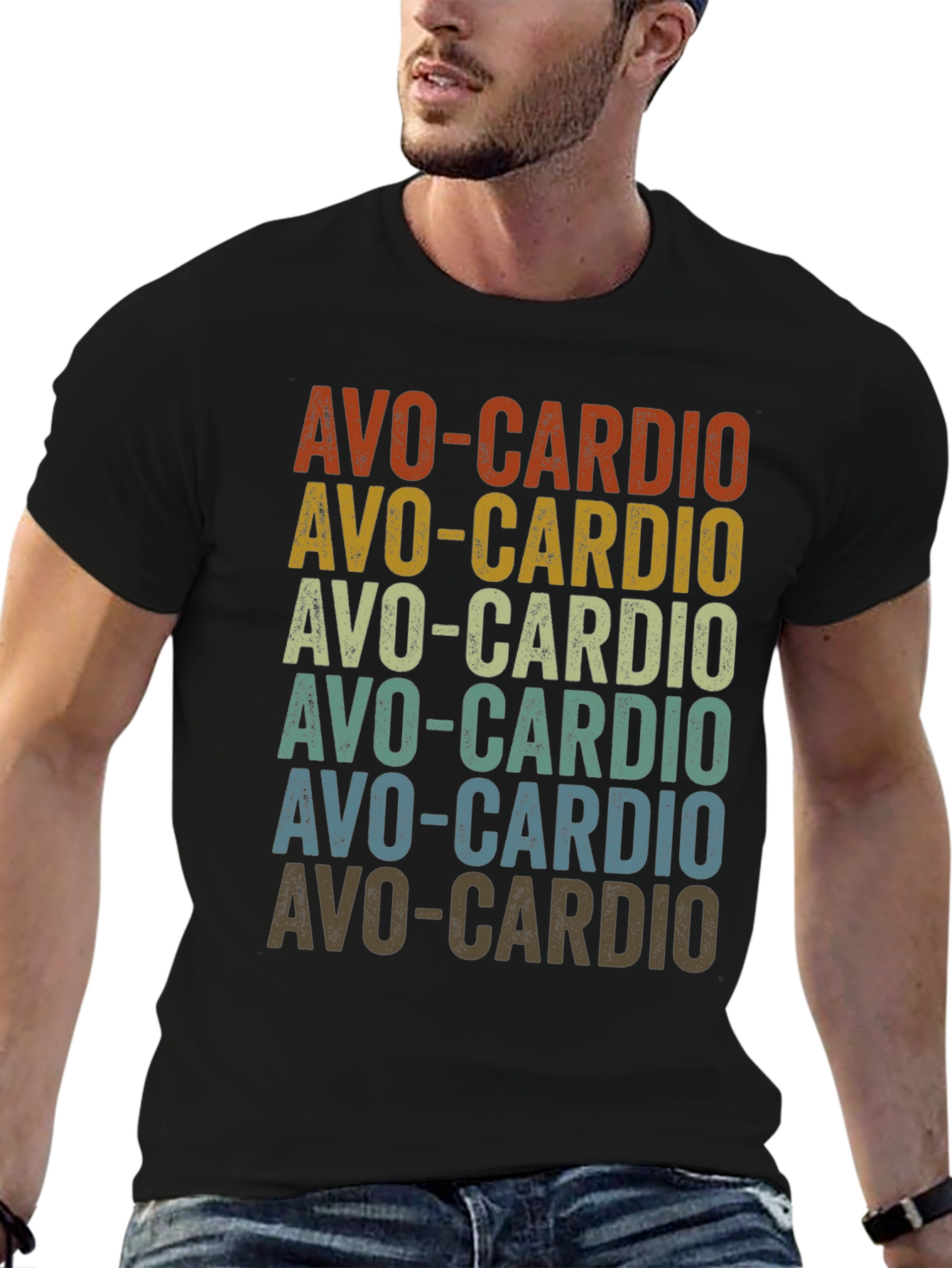 Avo-Cardio Graphic T-Shirt - Trendy Avocado Workout Tee