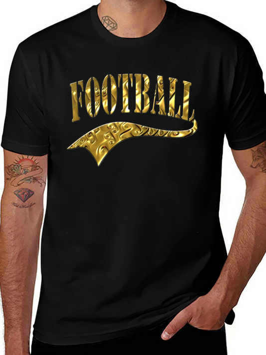 Golden Football Graphic Tee - Black