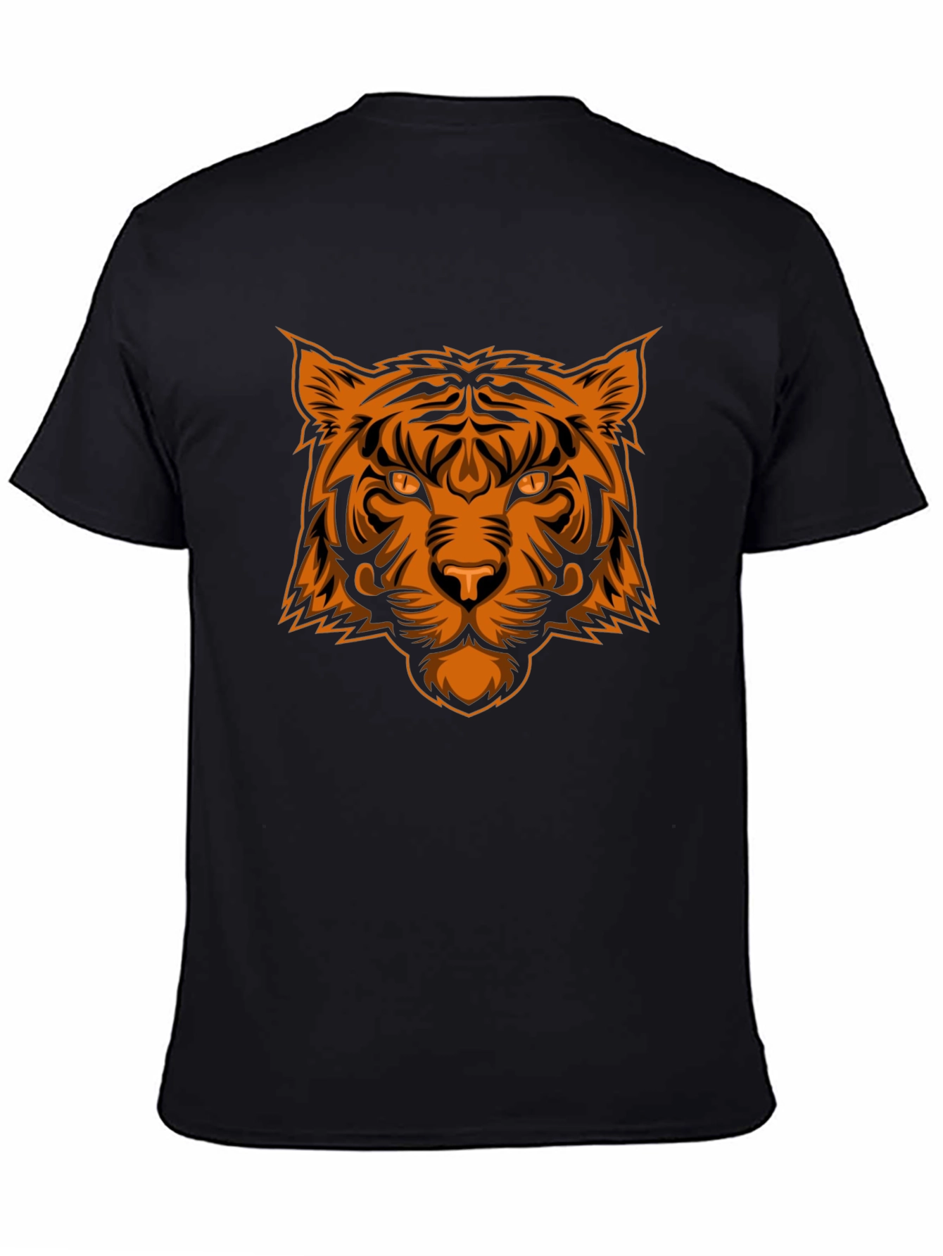 Bold Tiger Graphic Tee - Black Cotton T-Shirt