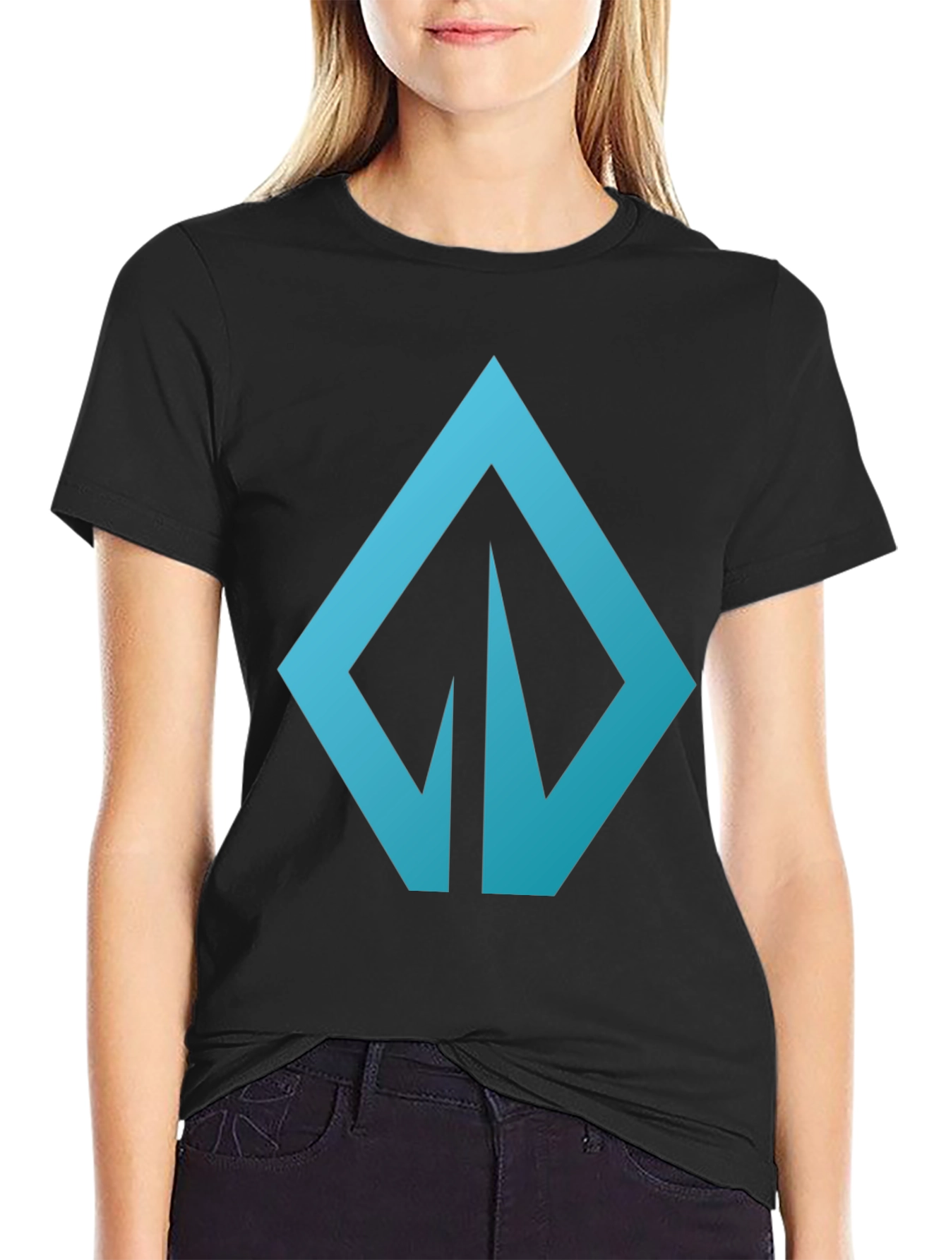 Modern Blue Logo Graphic Tee - Casual Style