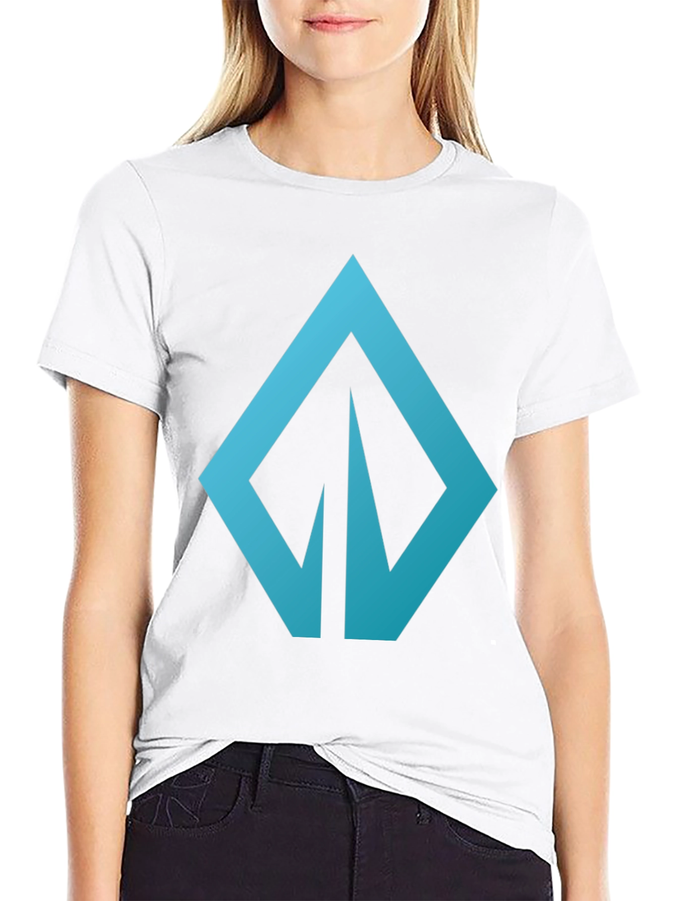Modern Blue Logo Graphic Tee - Casual Style