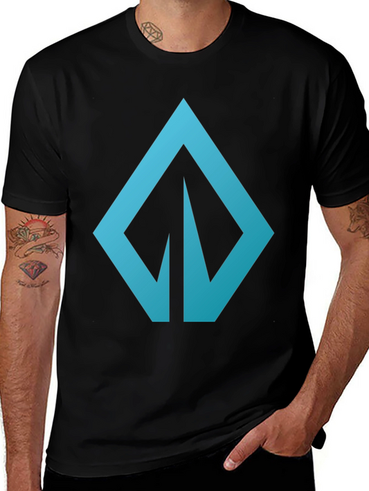 Modern Blue Logo Graphic Tee - Casual Style