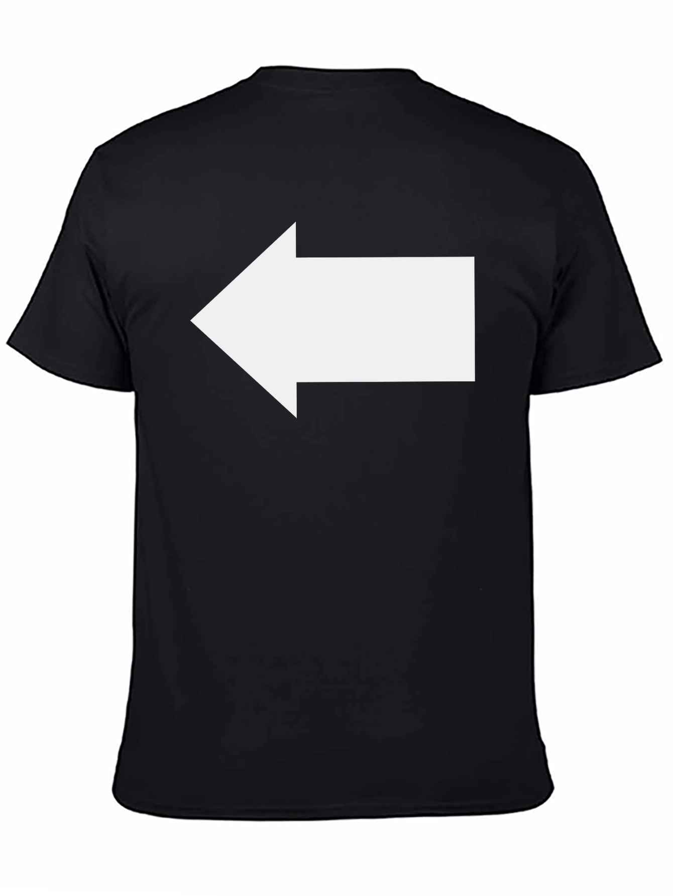Left Arrow Graphic Tee - Black Cotton Comfort