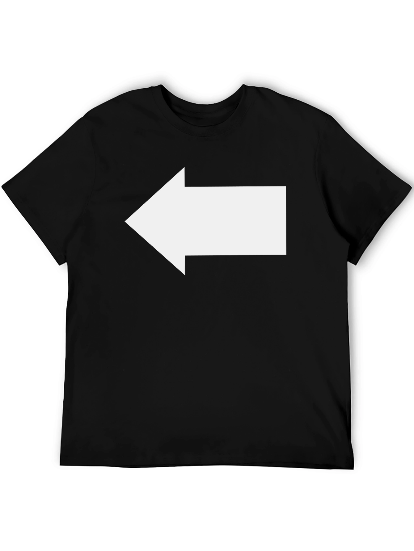Left Arrow Graphic Tee - Black Cotton Comfort