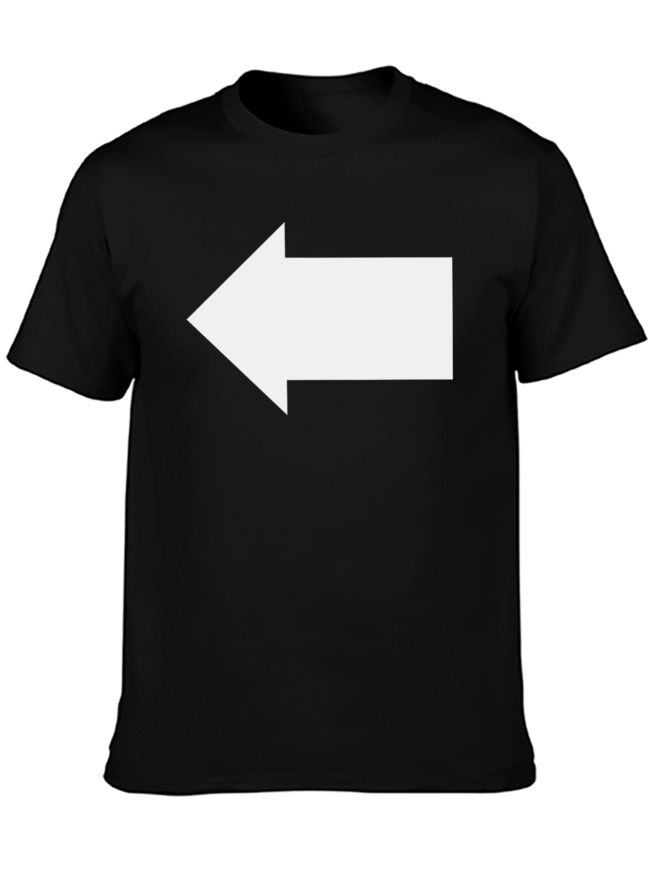 Left Arrow Graphic Tee - Black Cotton Comfort