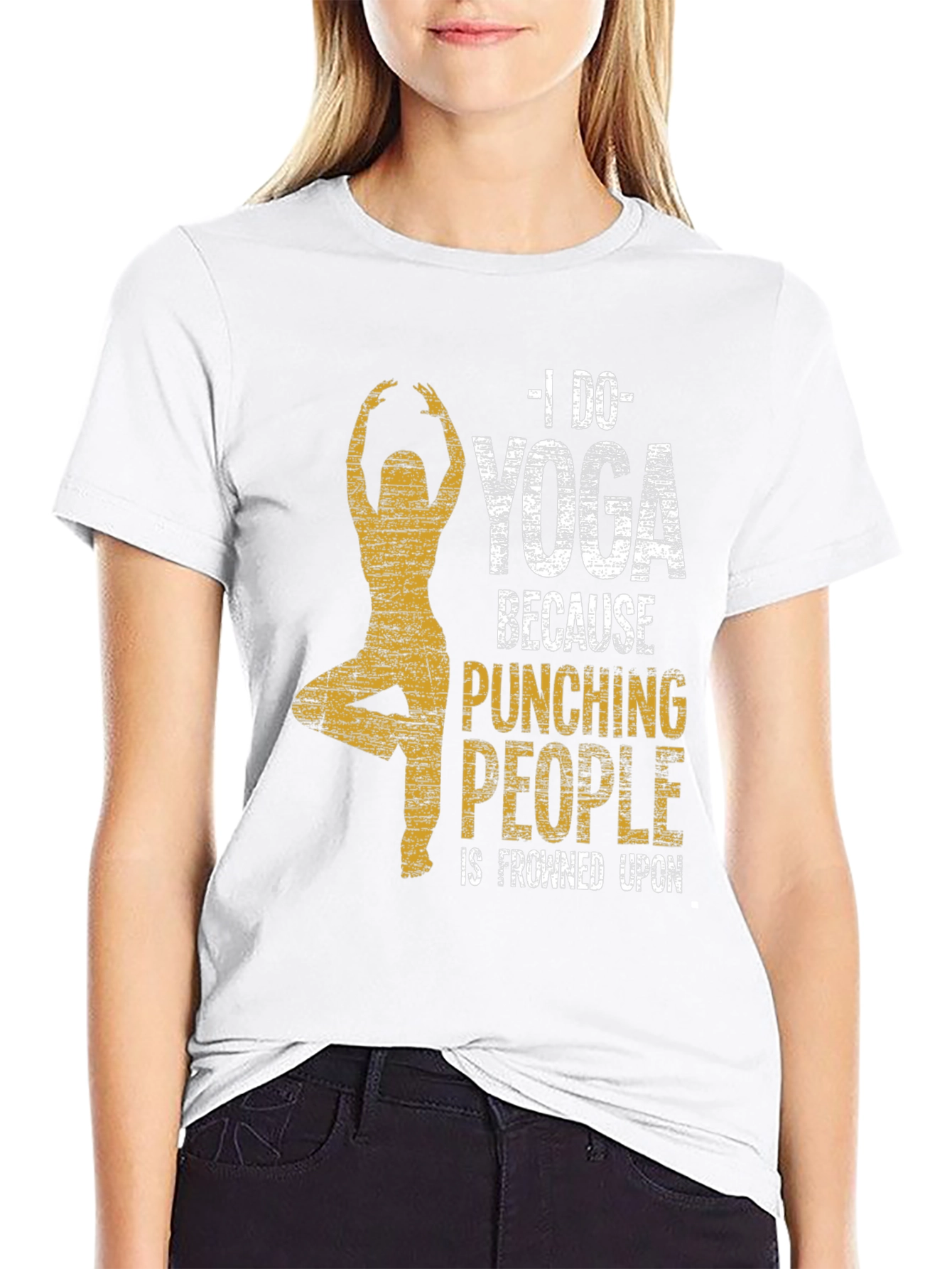 Yoga Graphic Tee - Punching People Is Frowned Upon