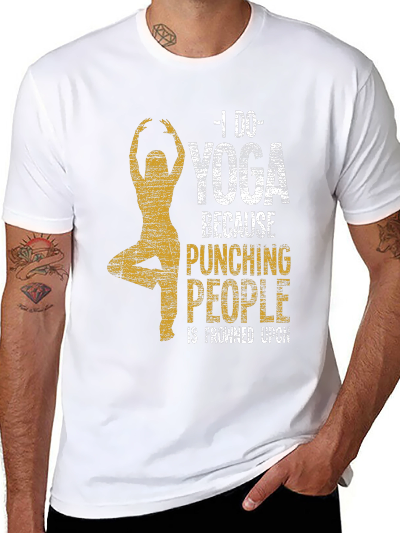 Yoga Graphic Tee - Punching People Is Frowned Upon