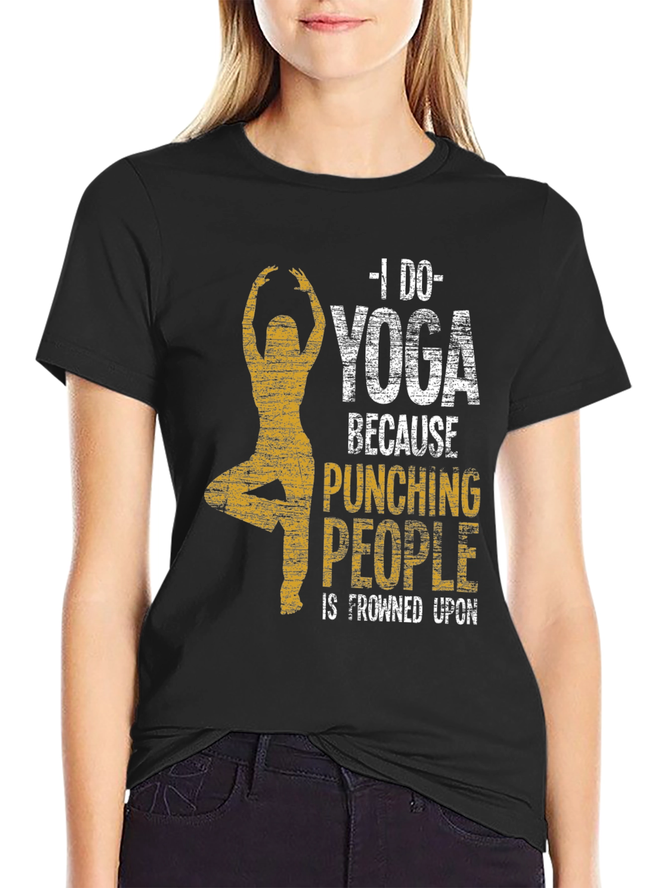 Yoga Graphic Tee - Punching People Is Frowned Upon