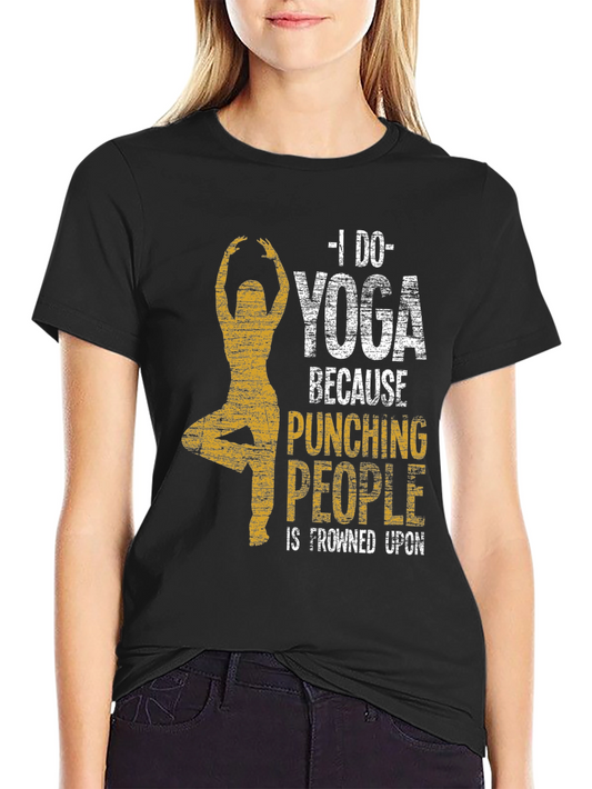 Yoga Graphic Tee - Punching People Is Frowned Upon