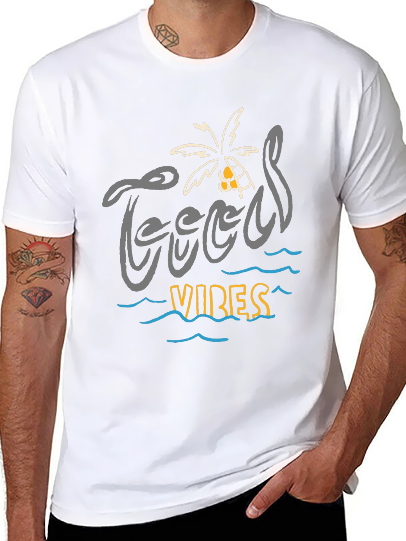 Good Vibes Black Graphic T-Shirt