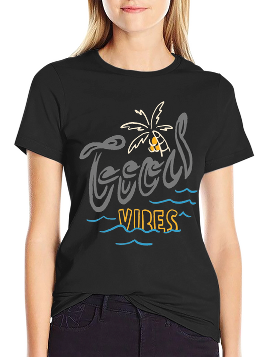 Good Vibes Black Graphic T-Shirt