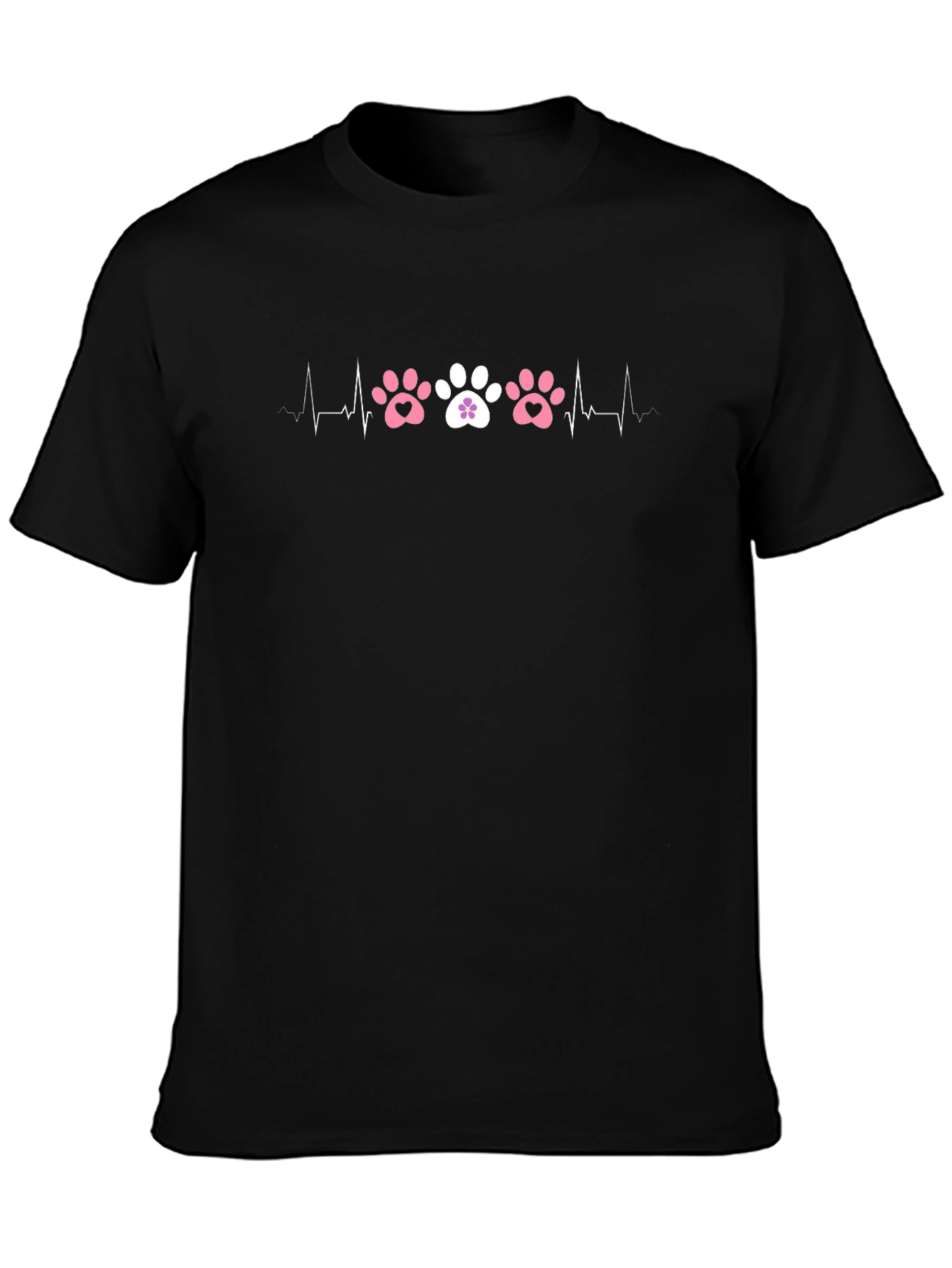 Paw Print Heartbeat T-Shirt - Pet Lover Tee