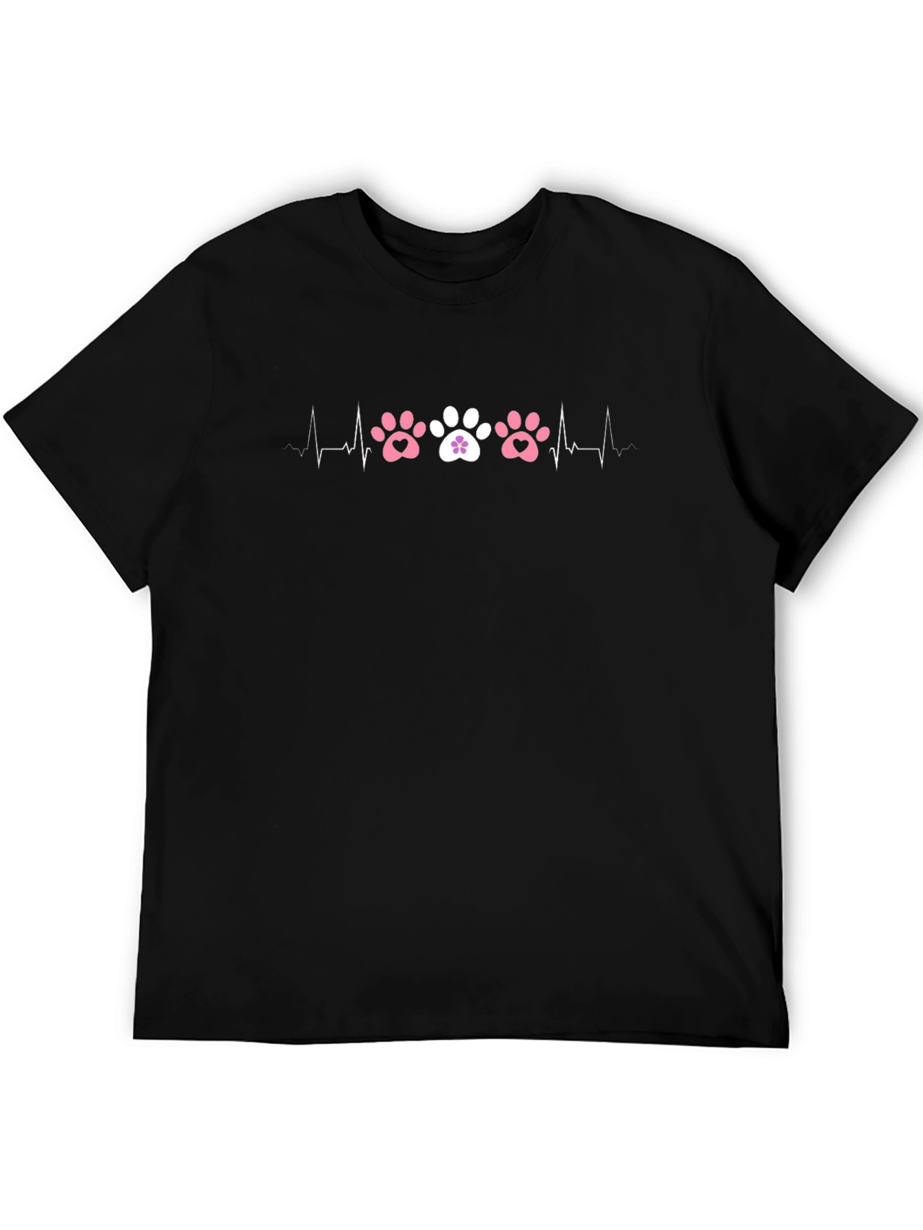 Paw Print Heartbeat T-Shirt - Pet Lover Tee