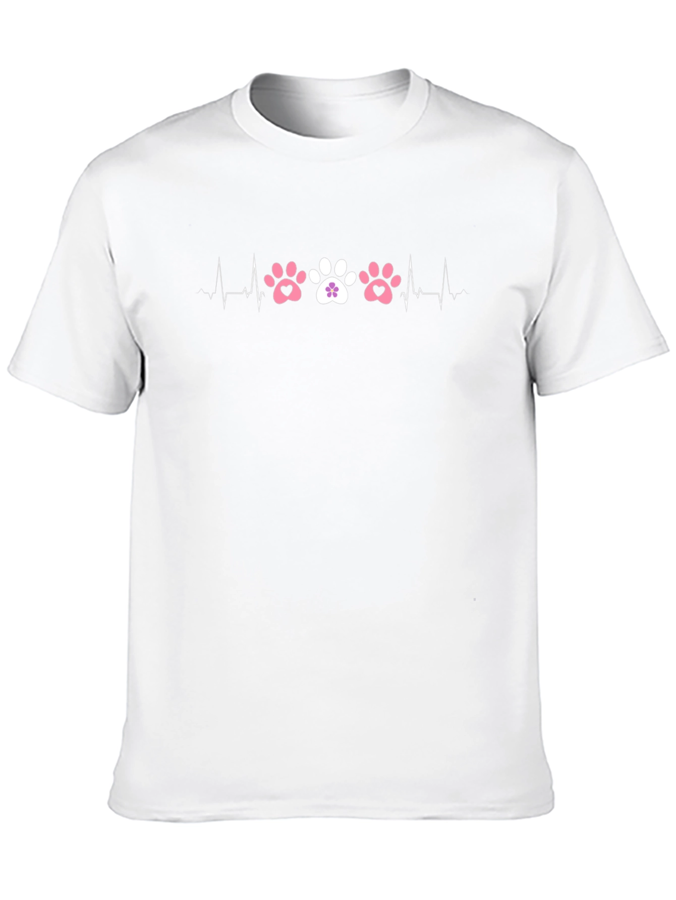 Paw Print Heartbeat T-Shirt - Pet Lover Tee