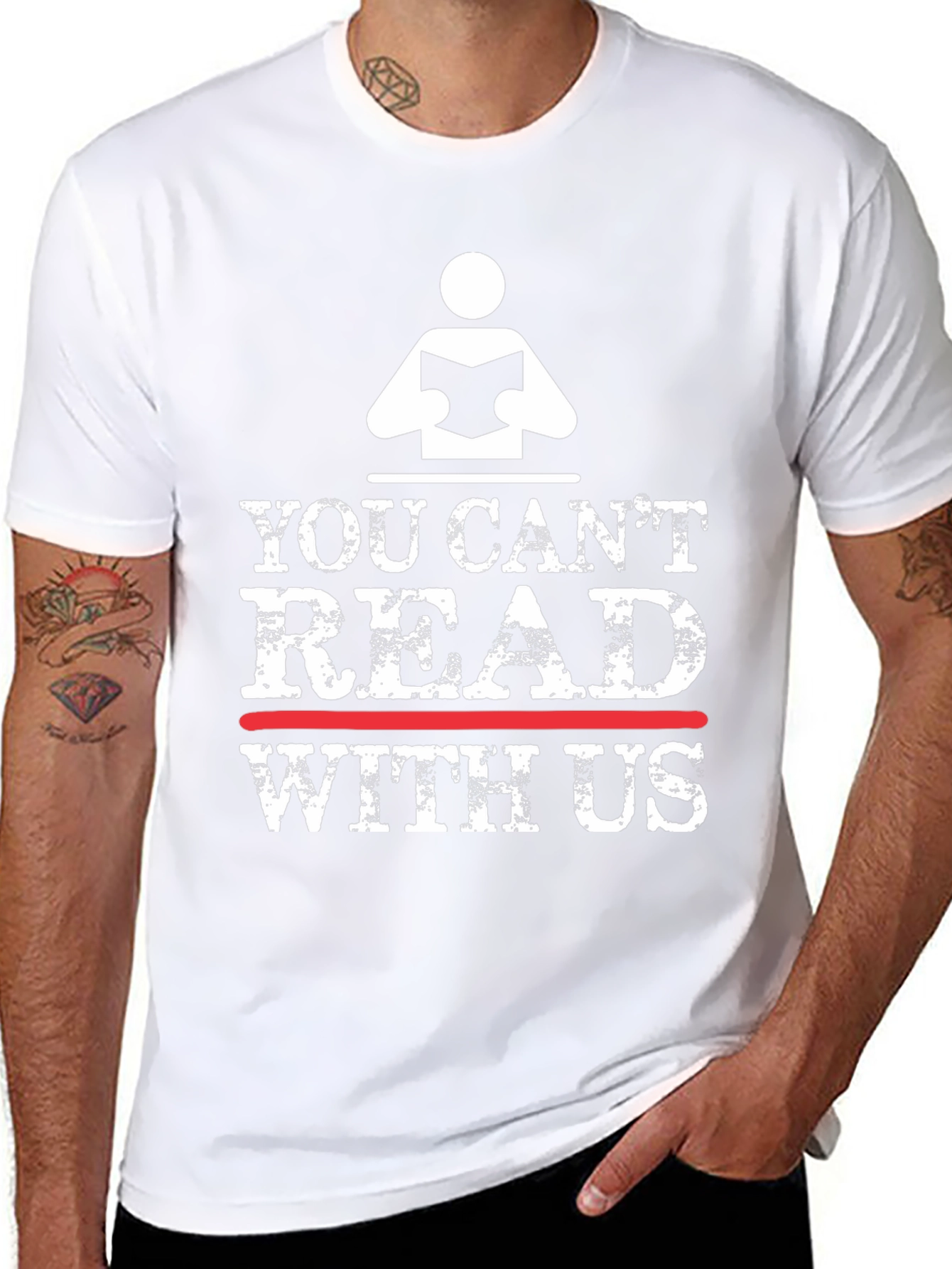 You Cant Read With Us Black T-Shirt
