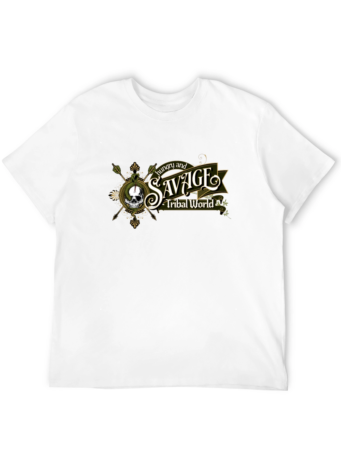 Hungry and Savage Tribal World Graphic T-Shirt