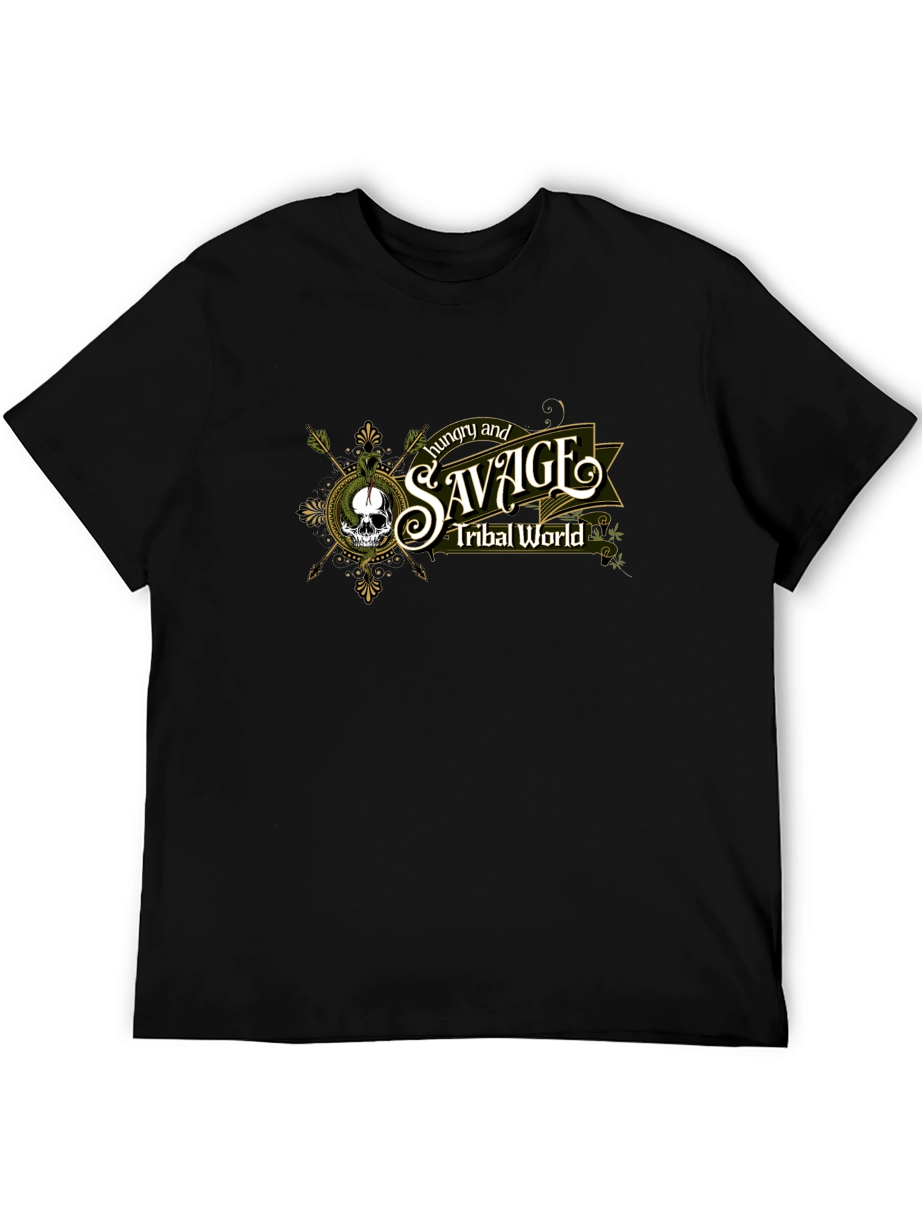 Hungry and Savage Tribal World Graphic T-Shirt