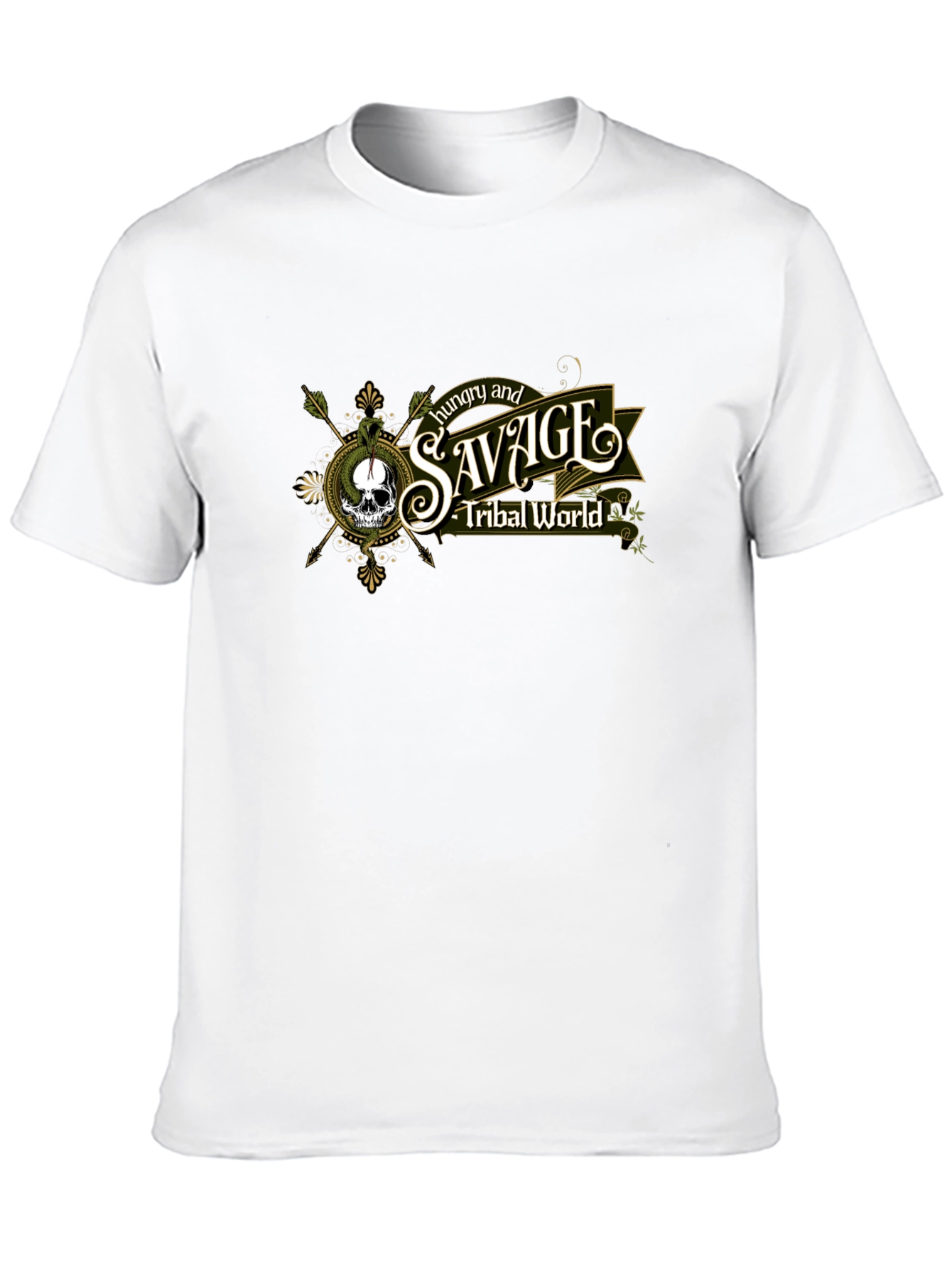 Hungry and Savage Tribal World Graphic T-Shirt