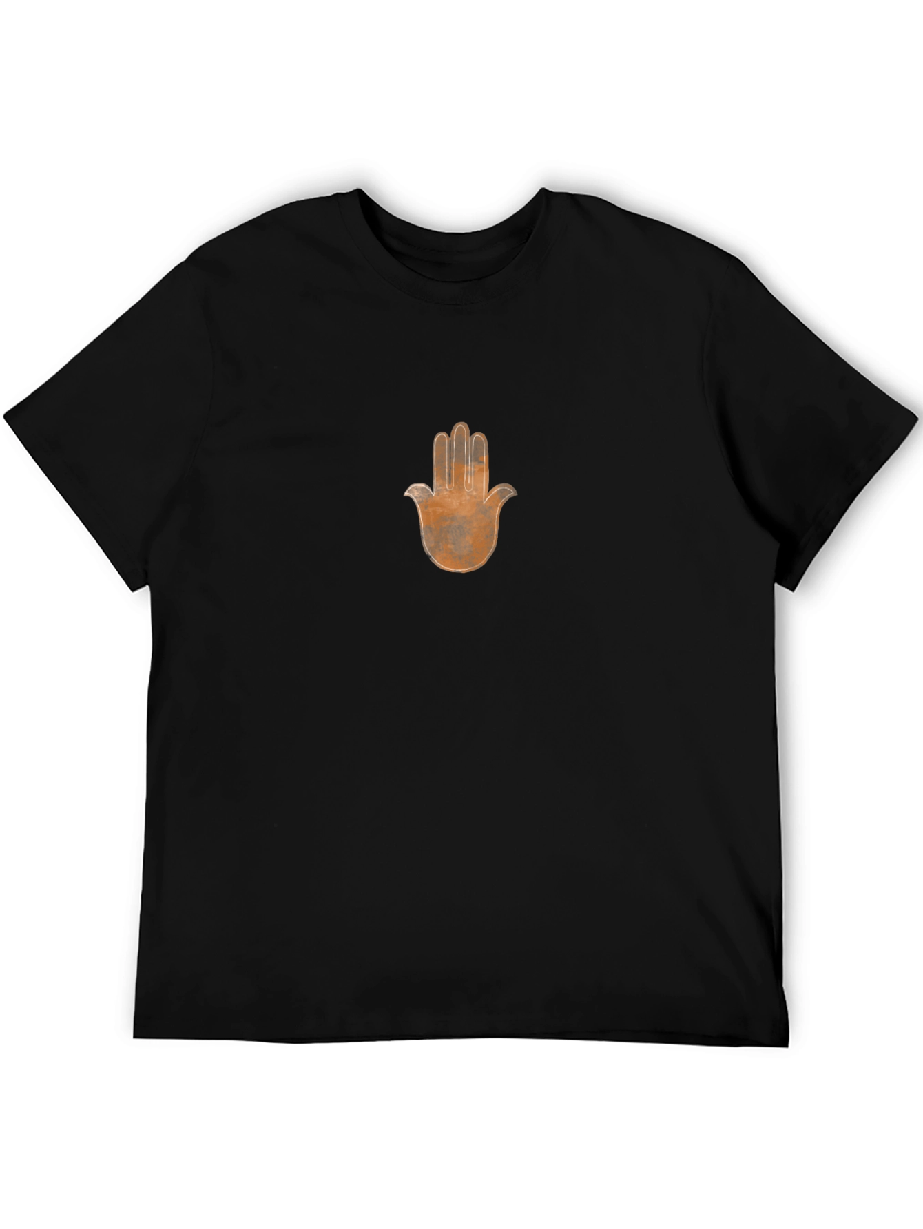 Hamsa Hand Graphic Tee - Soft Black Cotton T-Shirt