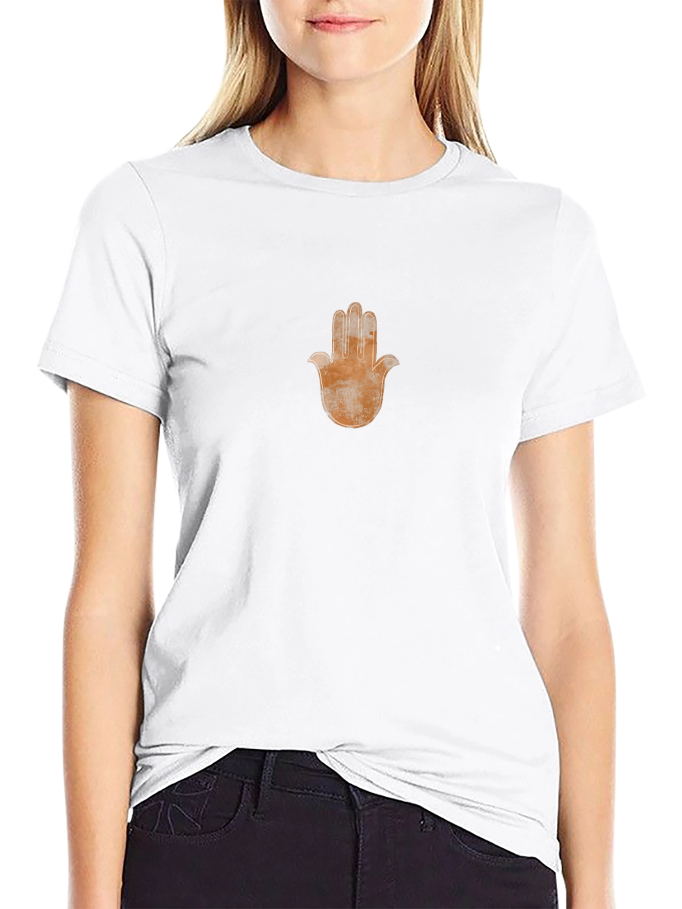 Hamsa Hand Graphic Tee - Soft Black Cotton T-Shirt