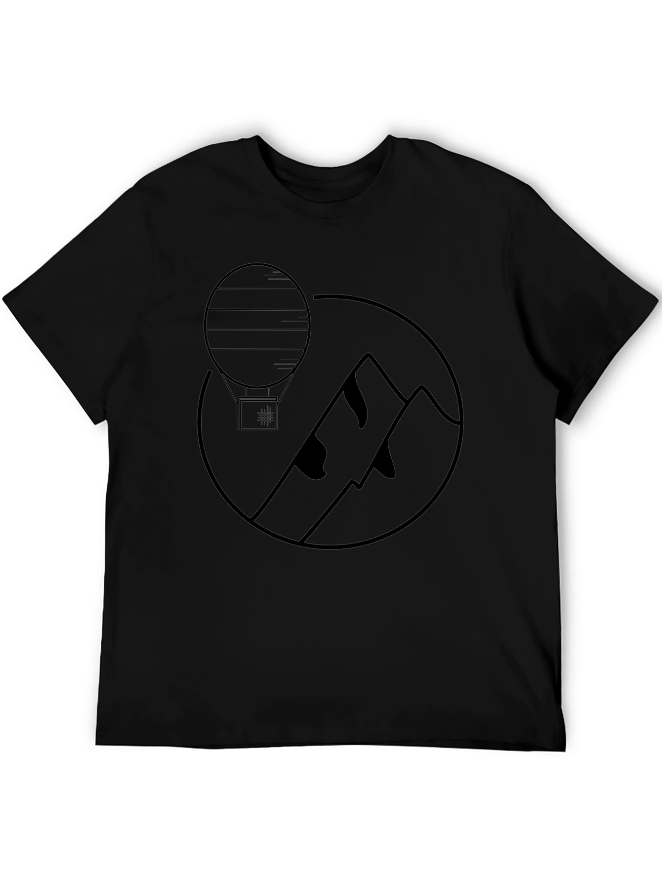 Mountain Balloon Graphic Tee - Black