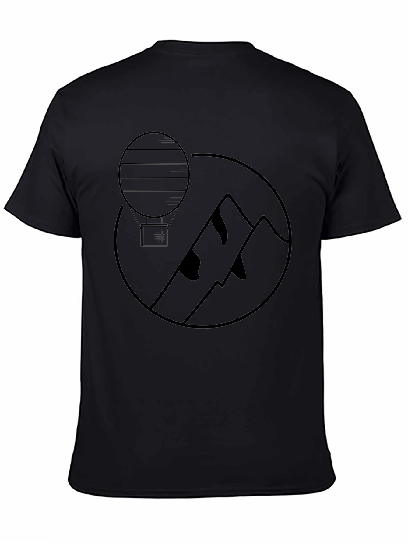 Mountain Balloon Graphic Tee - Black