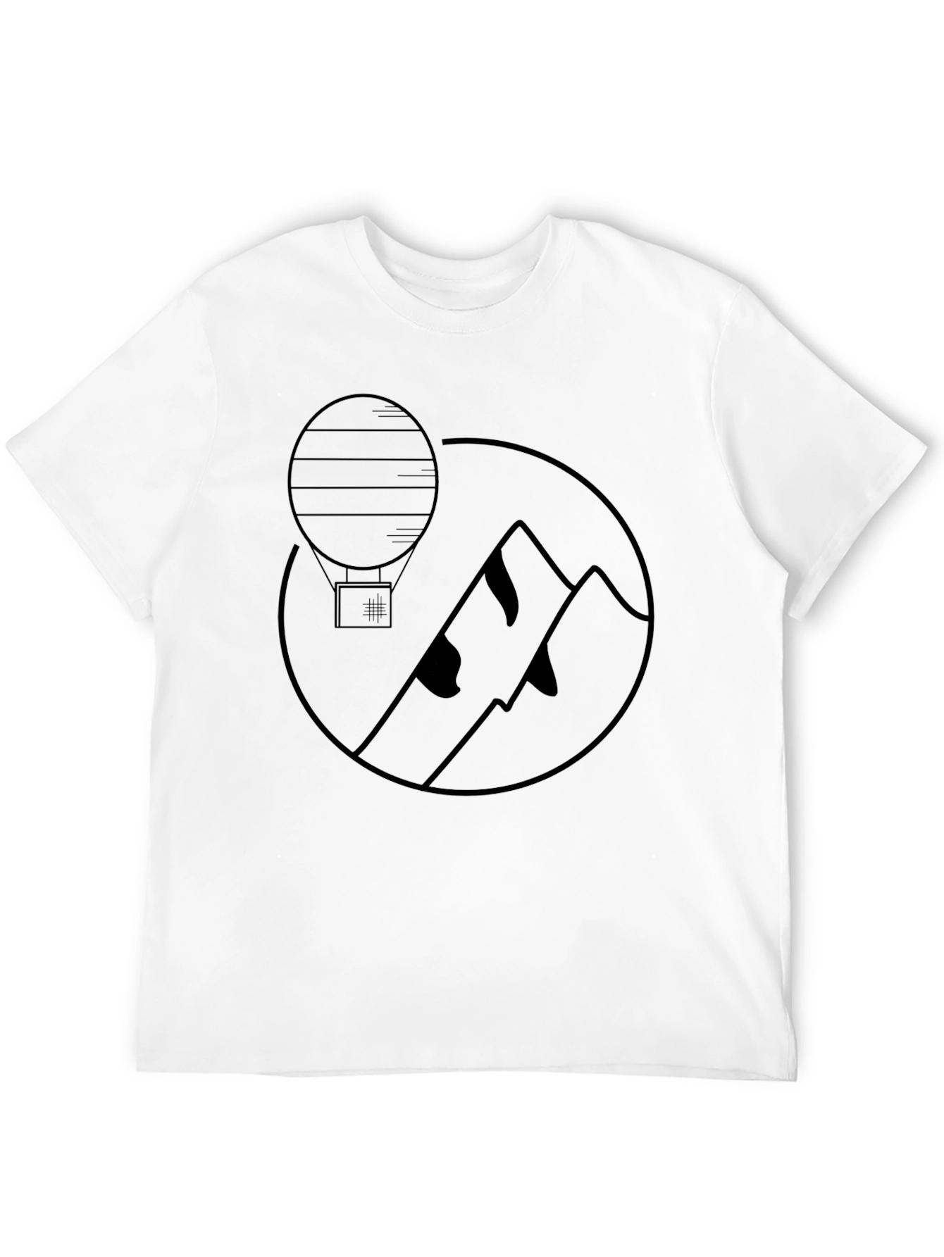 Mountain Balloon Graphic Tee - Black