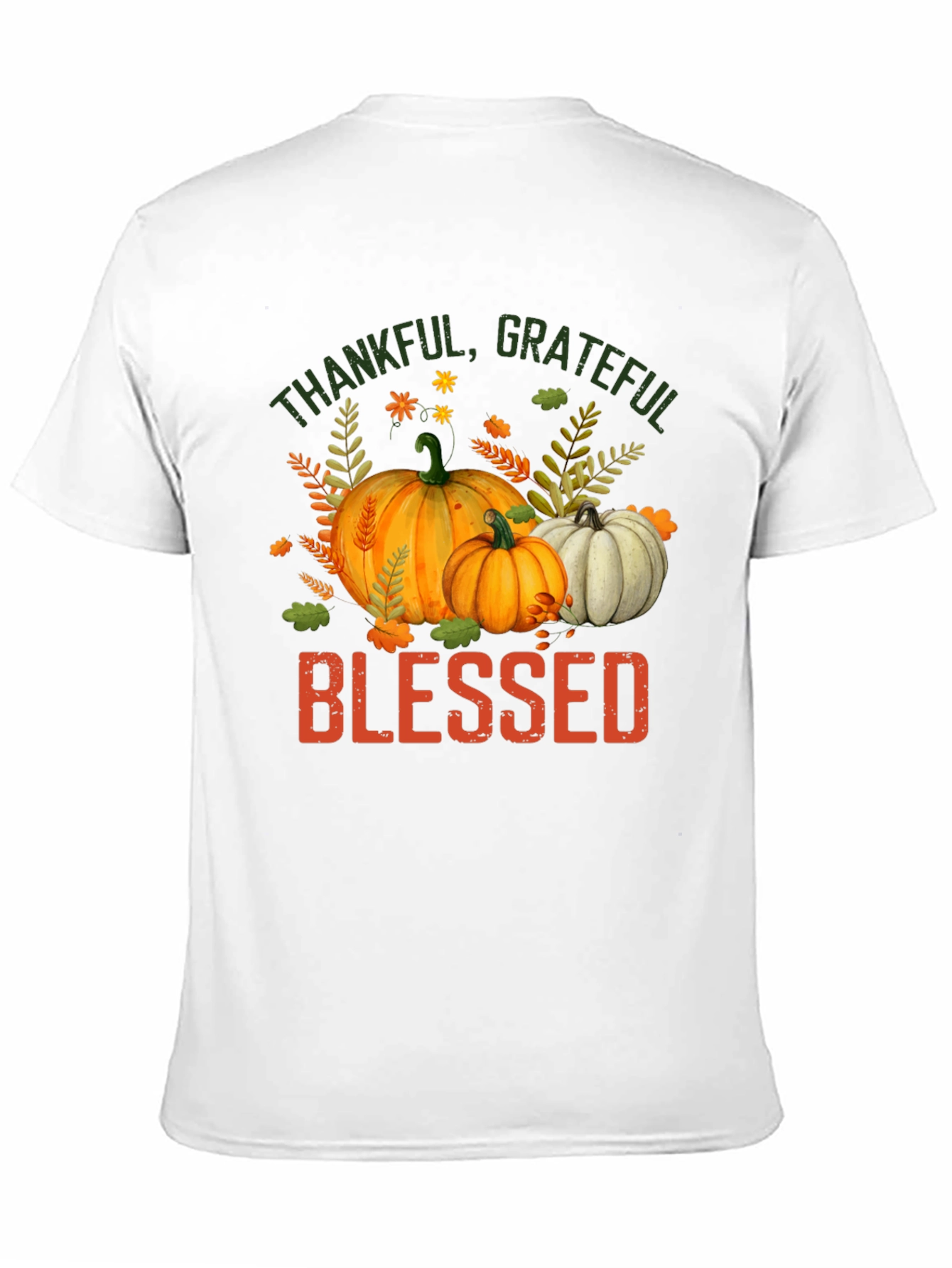 Thankful Grateful Blessed Pumpkin Fall T-Shirt