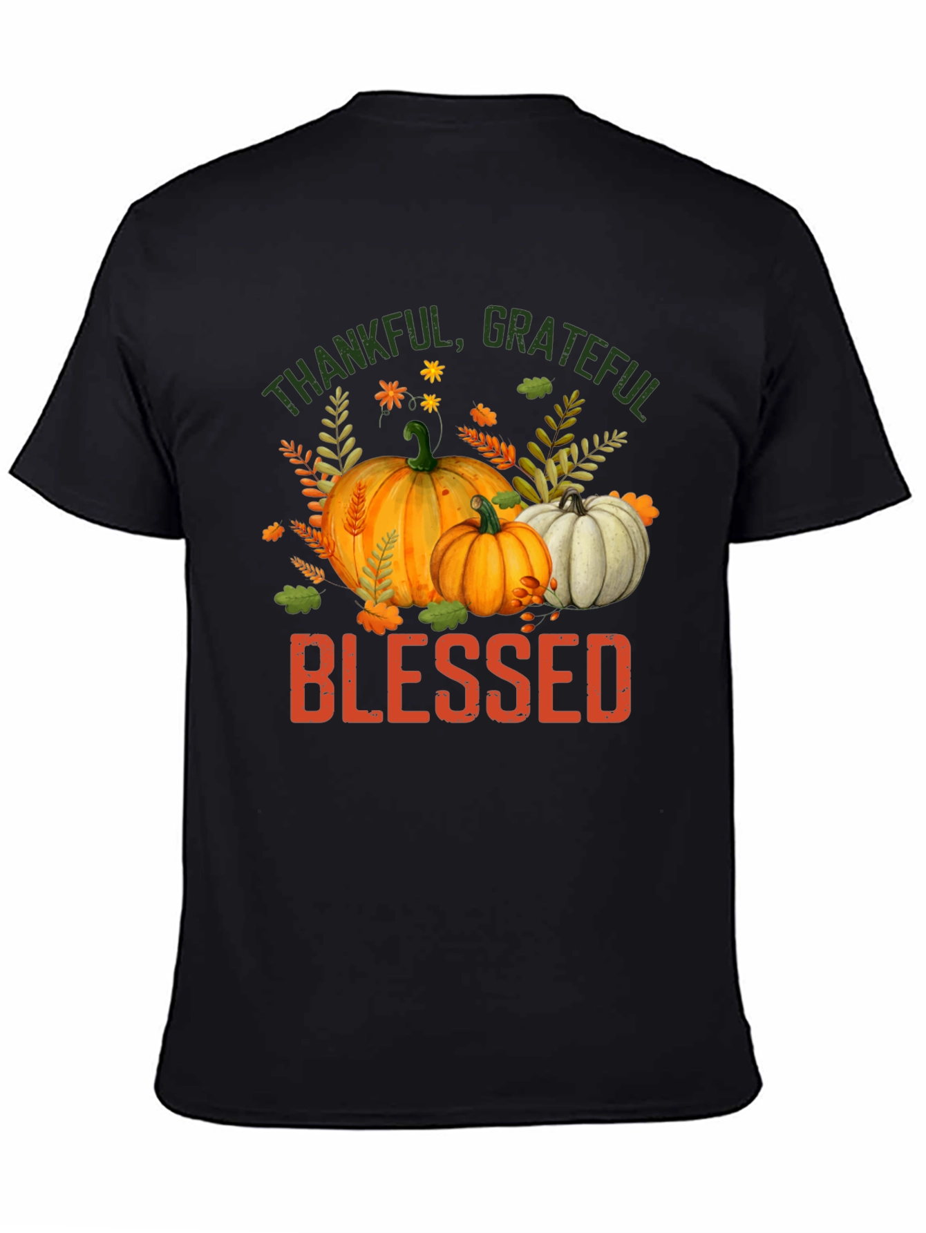 Thankful Grateful Blessed Pumpkin Fall T-Shirt