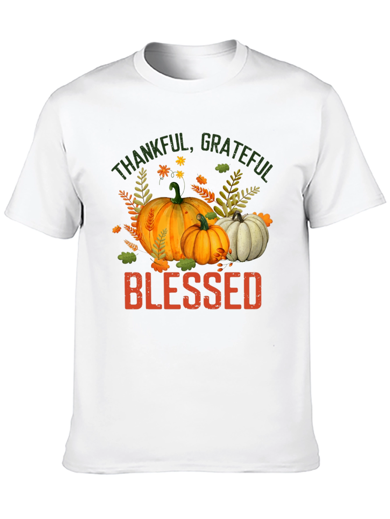 Thankful Grateful Blessed Pumpkin Fall T-Shirt