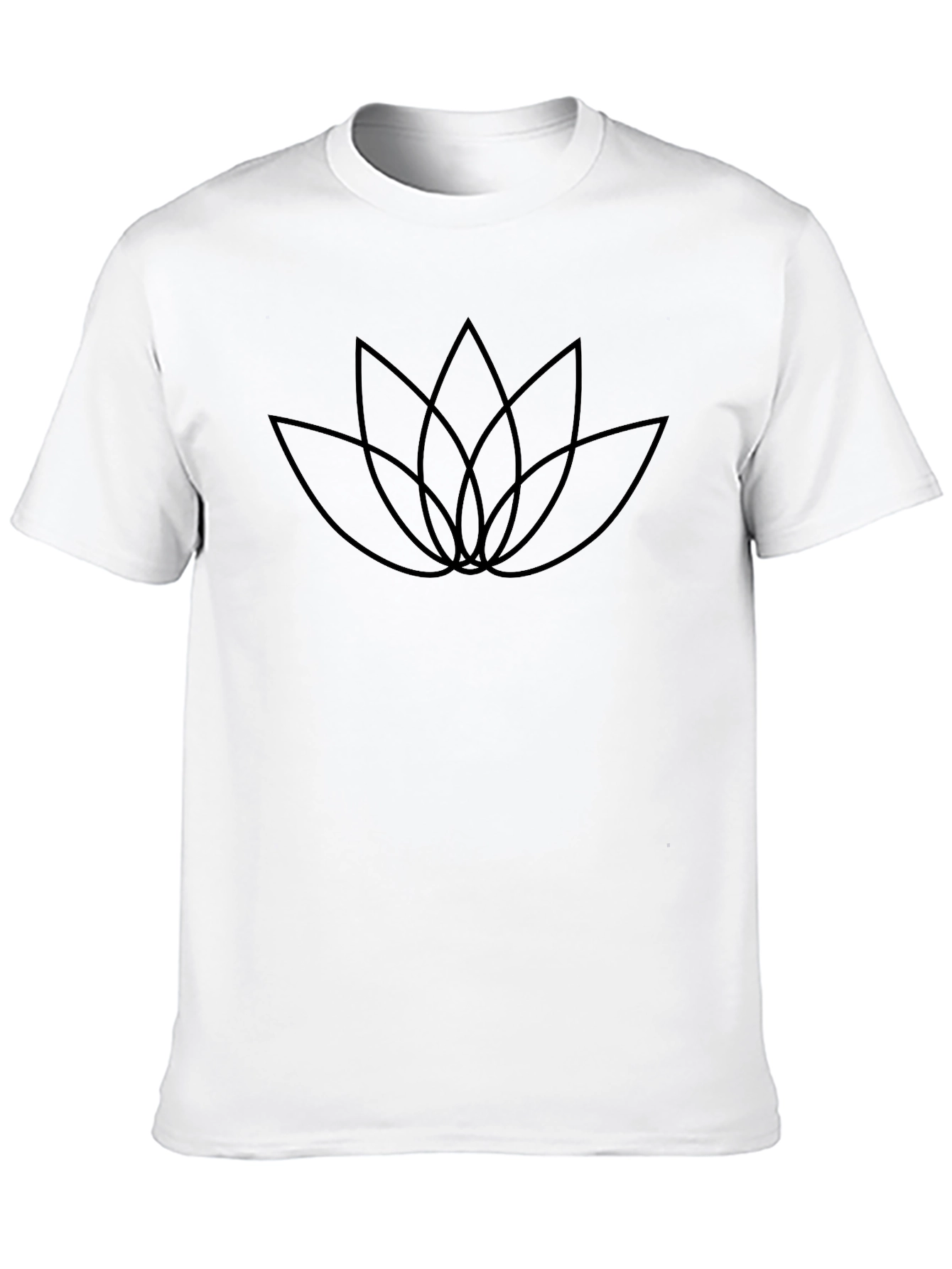 Lotus Flower Graphic Black T-Shirt