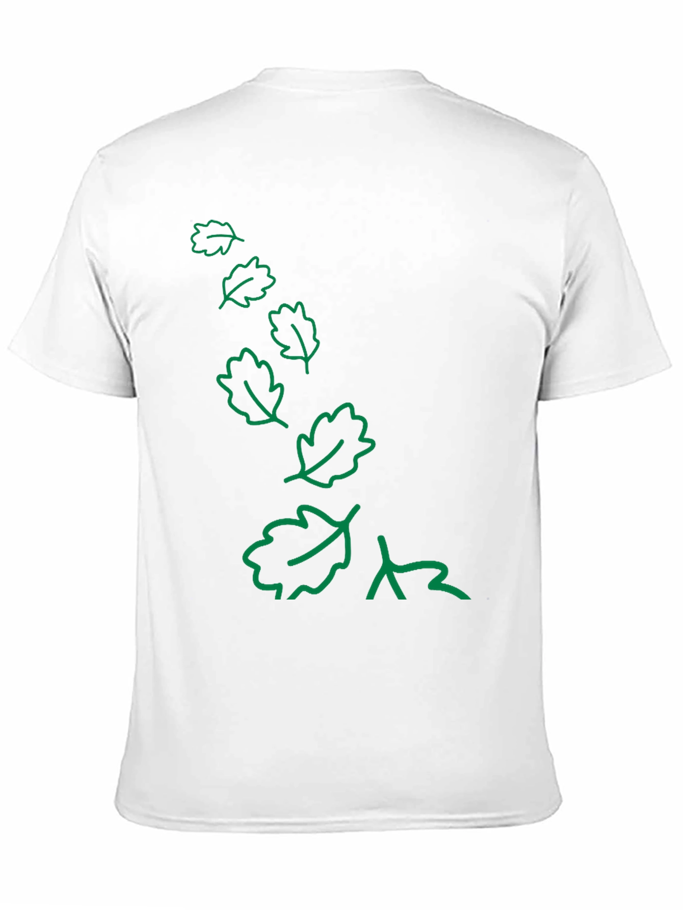 Nature Inspired Black T-Shirt with Green Leaf Design