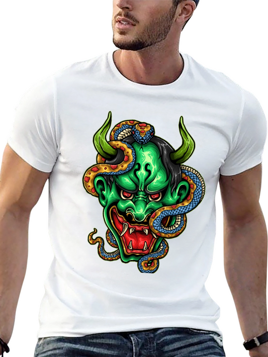 Demon & Snake Graphic Black T-Shirt