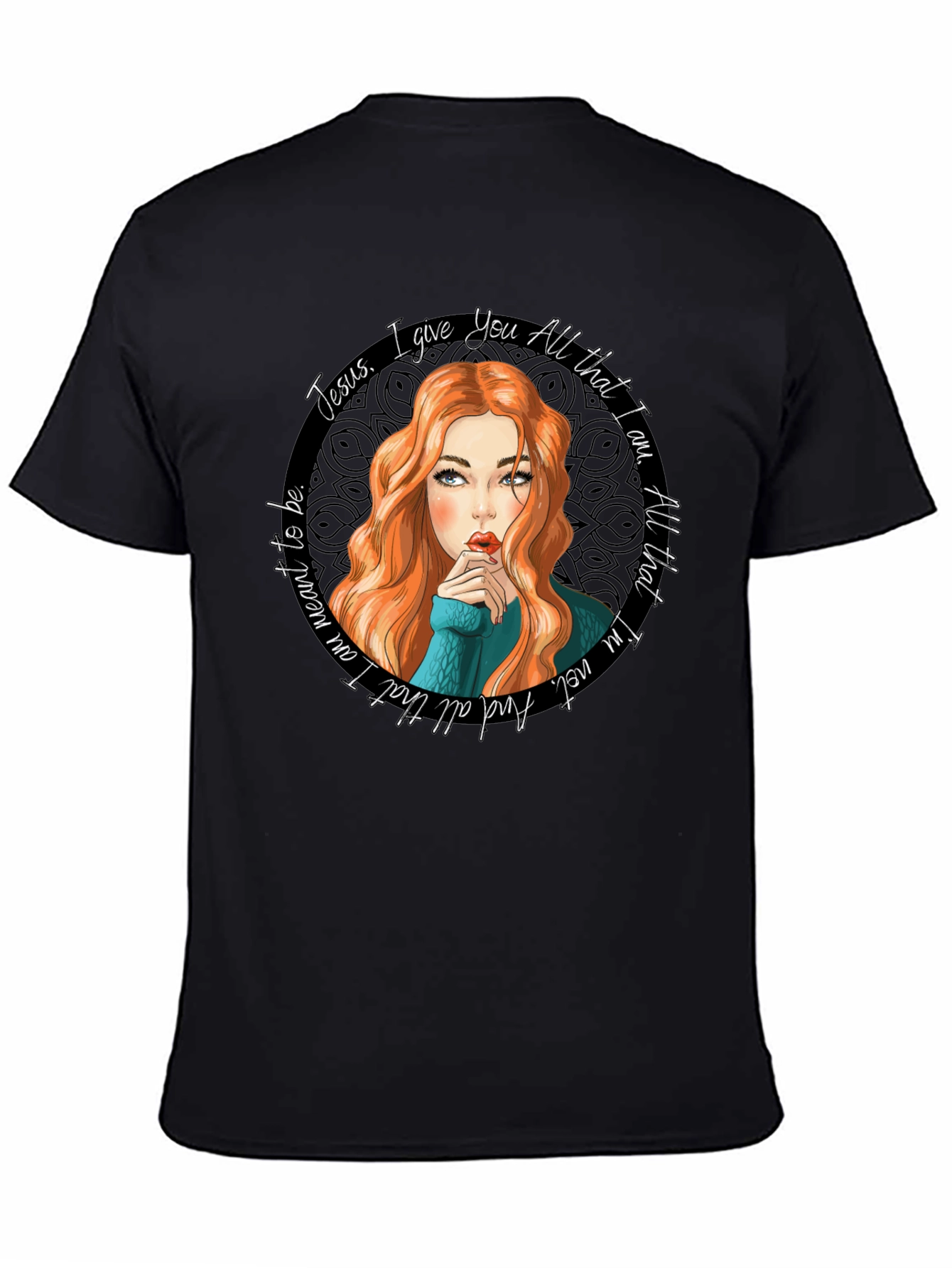 Jesus I Give You All Black Graphic Tee