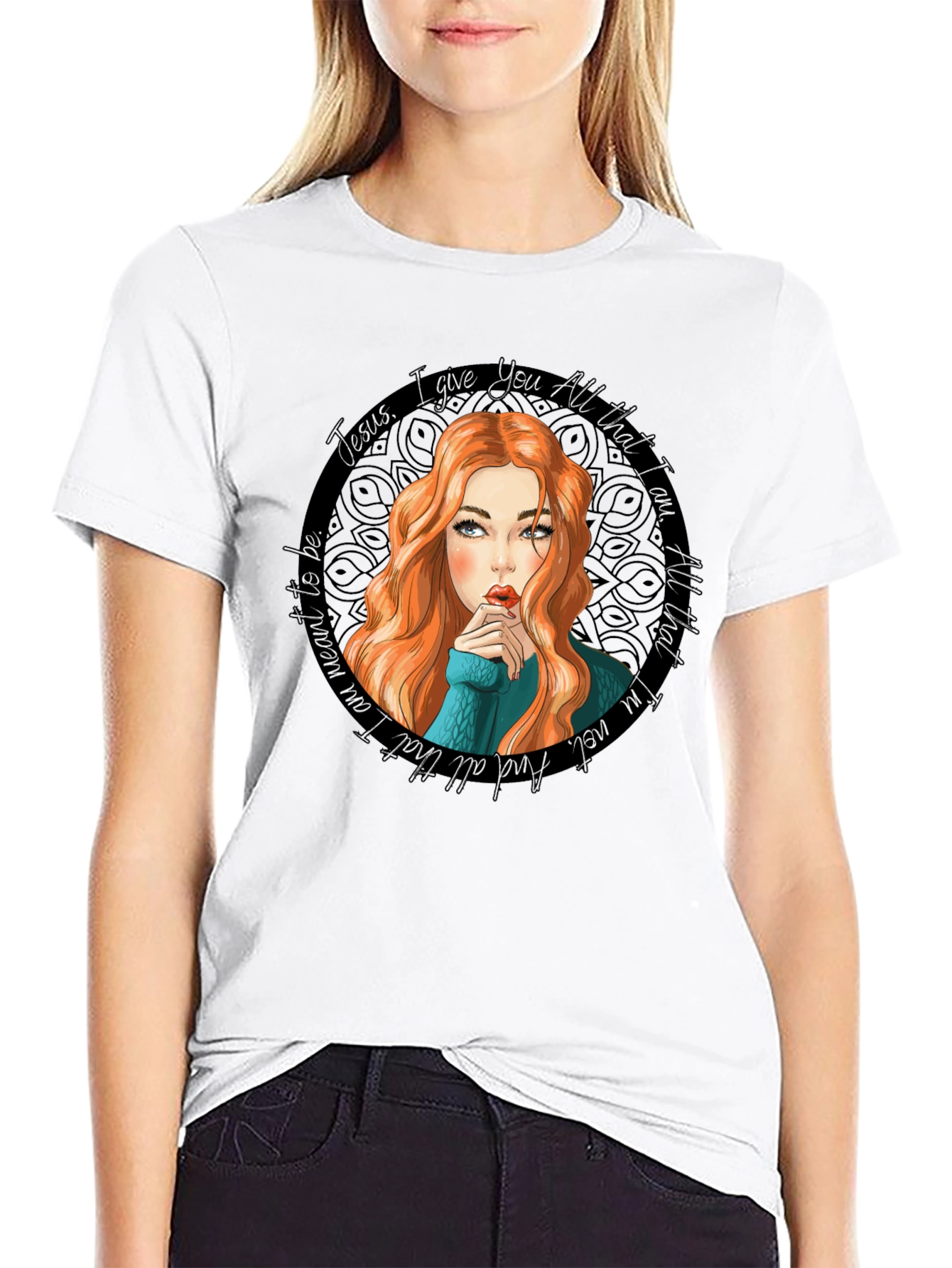 Jesus I Give You All Black Graphic Tee