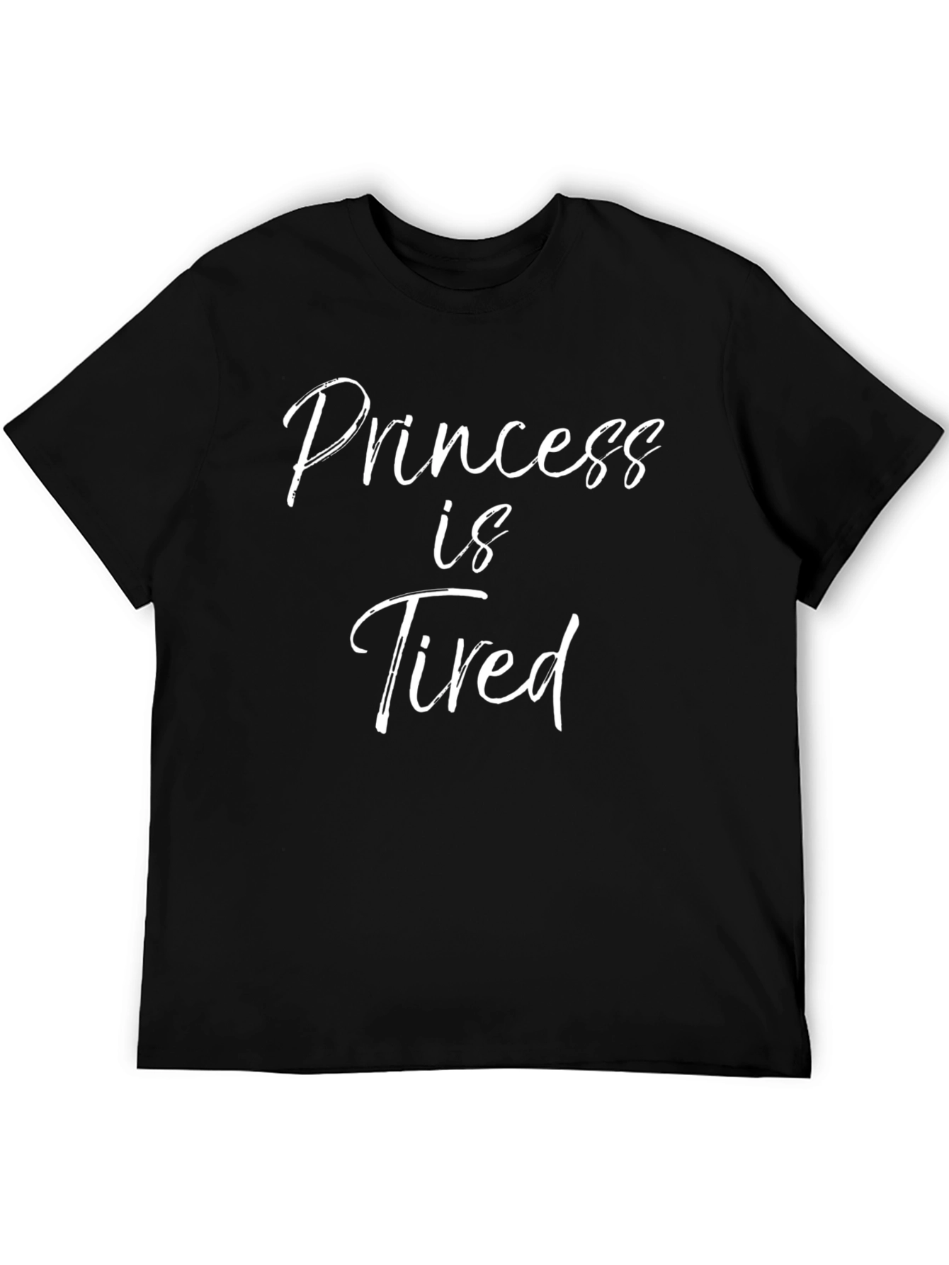 Princess Is Tired Black Cotton T-Shirt