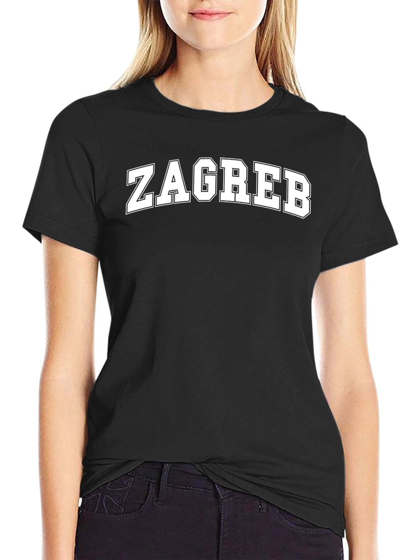 Zagreb T-Shirt - Retro Style Black Tee