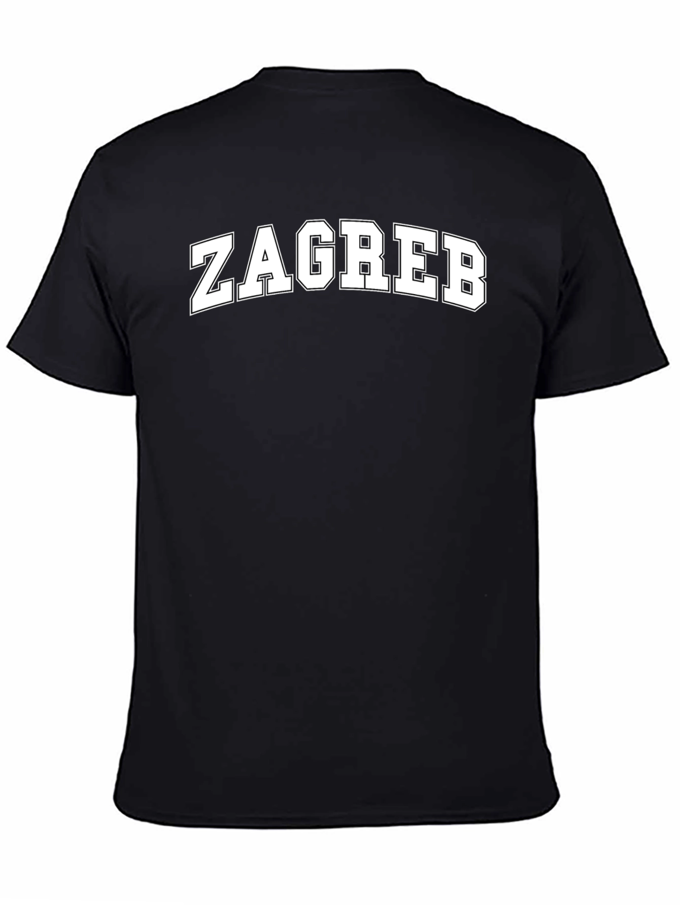 Zagreb T-Shirt - Retro Style Black Tee
