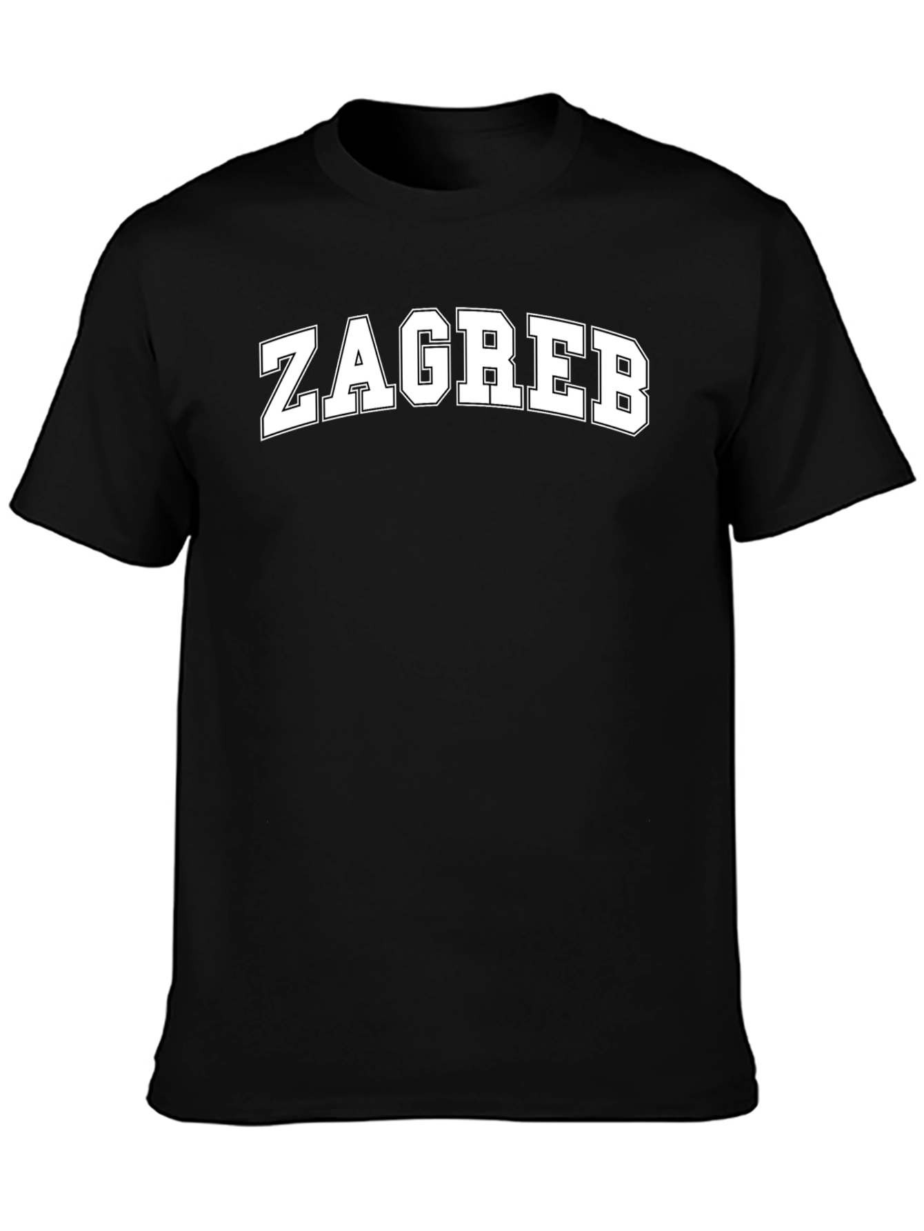 Zagreb T-Shirt - Retro Style Black Tee