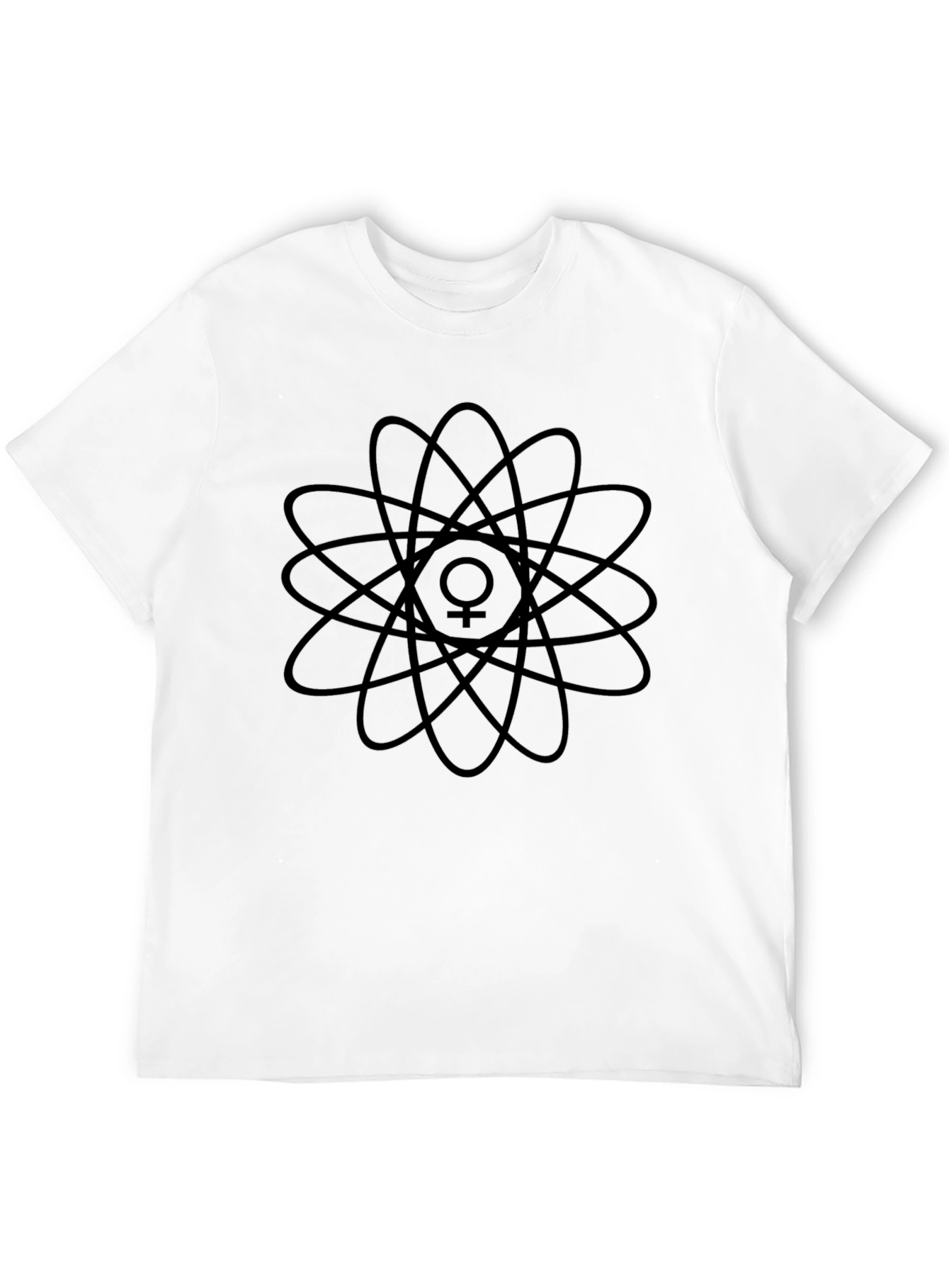 Feminist Atom Black T-Shirt - Science & Empowerment!