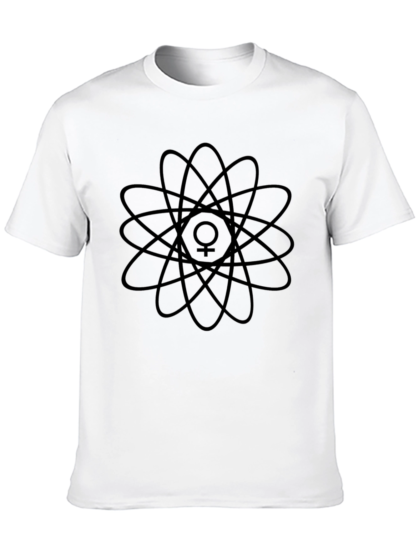 Feminist Atom Black T-Shirt - Science & Empowerment!