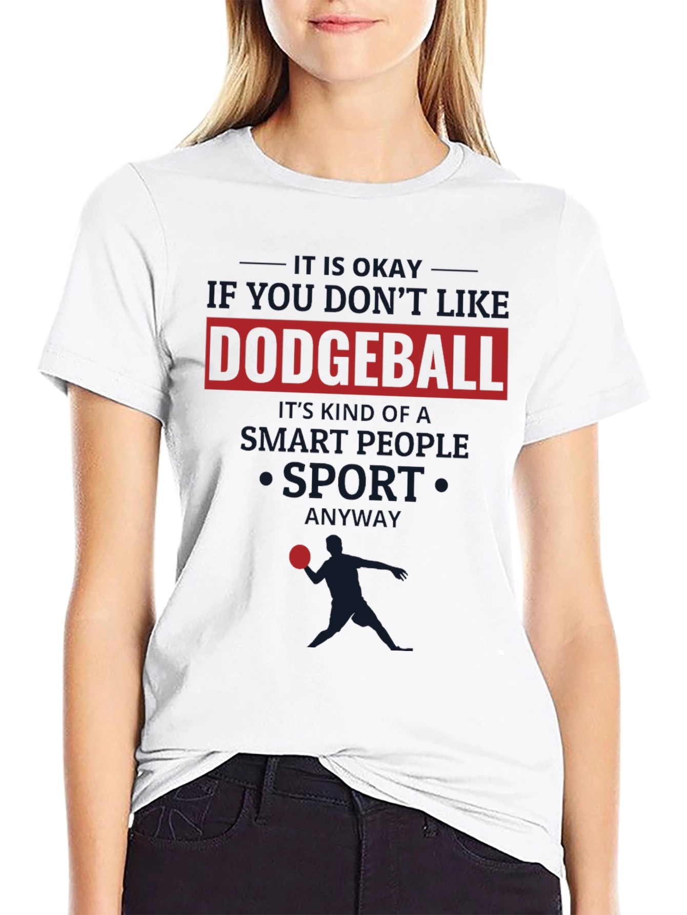 Funny Dodgeball Graphic T-Shirt - Smart People Sport