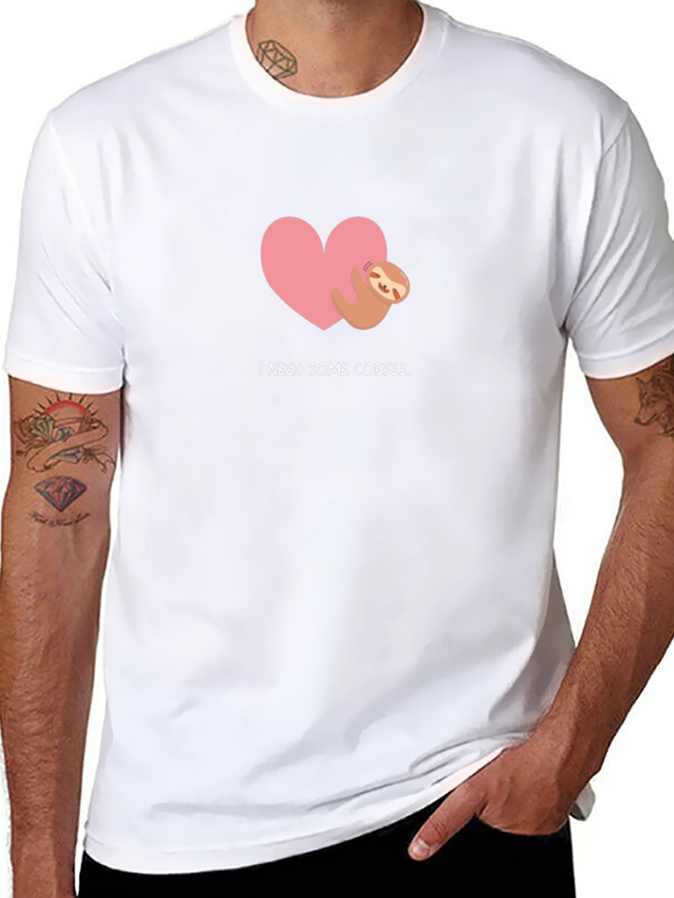I Need Some Coffee Sloth Heart T-Shirt
